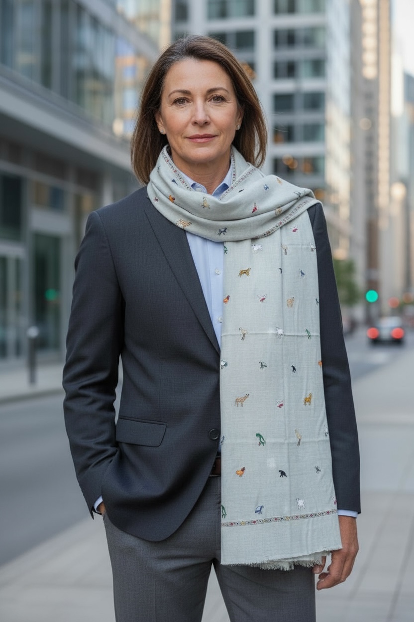 Pashmina Animal Kalamkari Stole