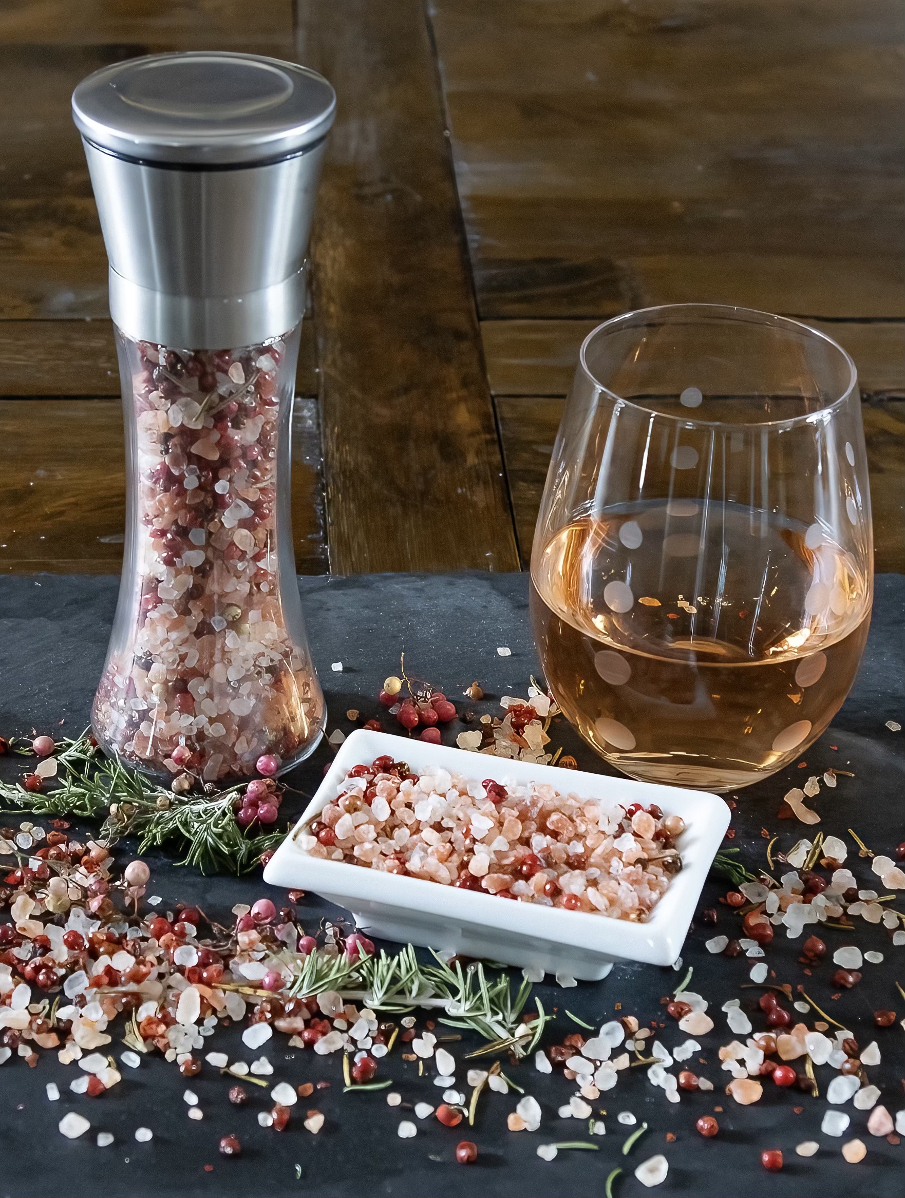 Rosé Infused Pink Salt Grinder
