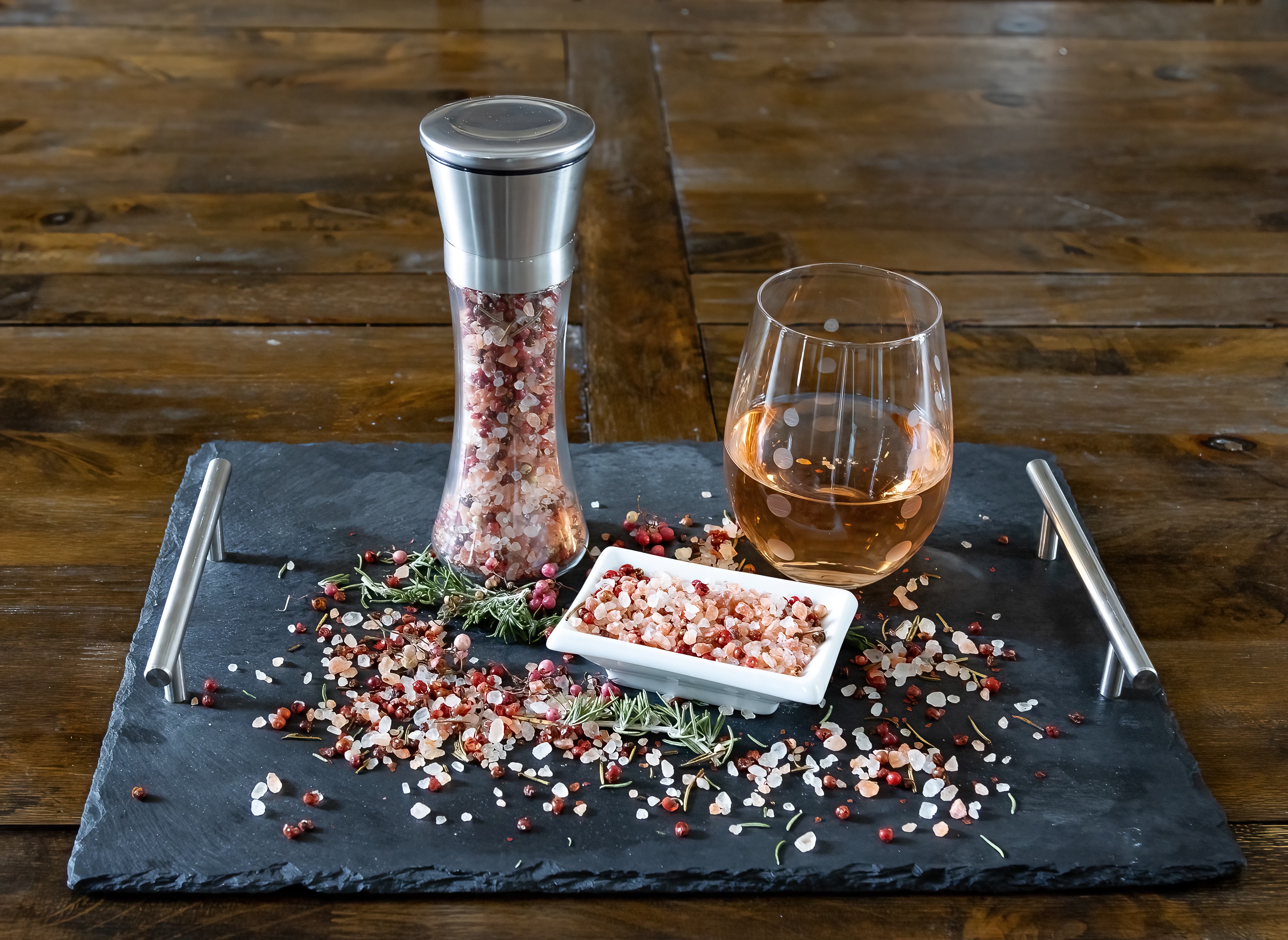 Rosé Infused Pink Salt Grinder