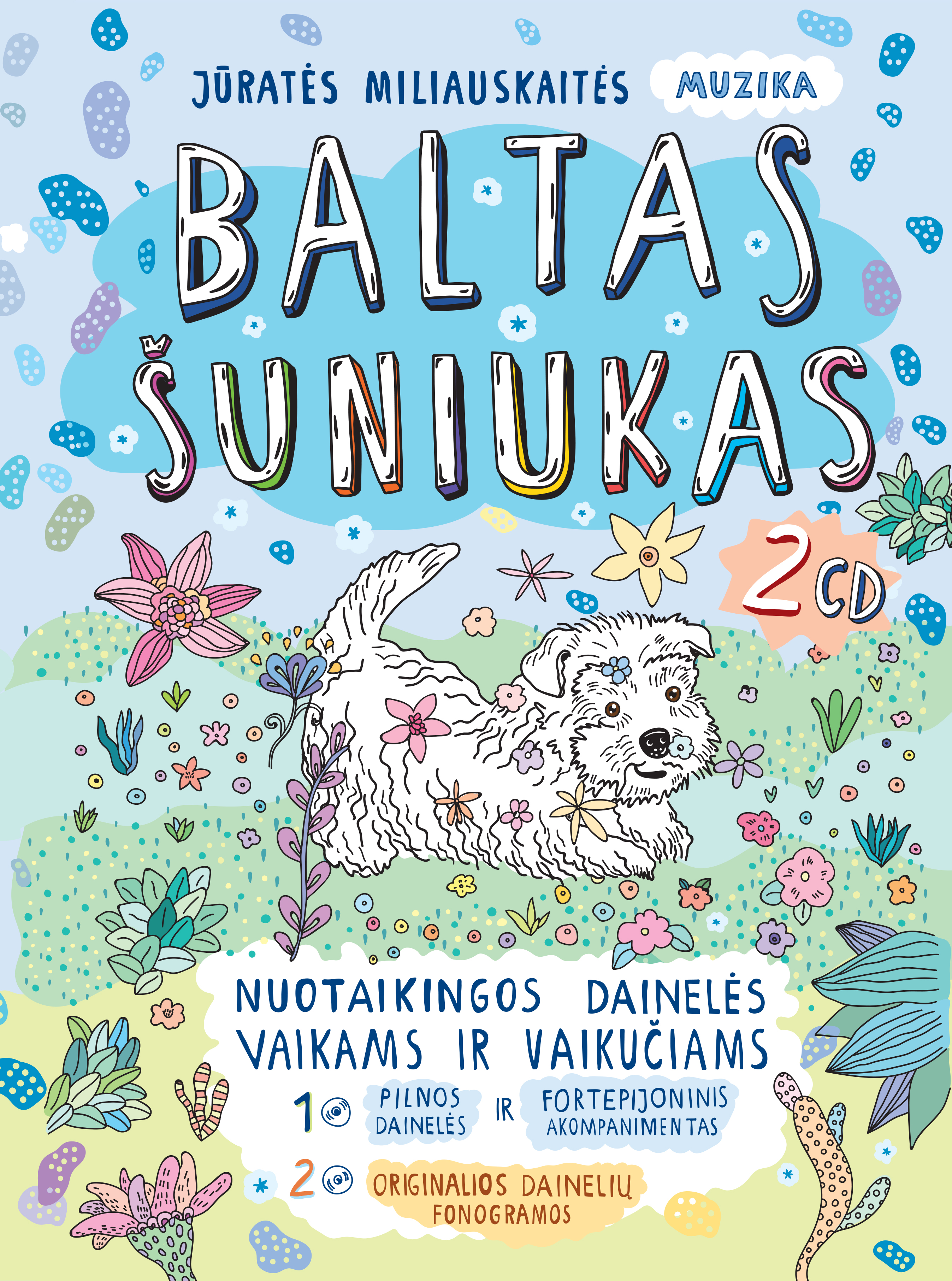 Vaikiškos muzikos natų knygelė "BALTAS ŠUNIUKAS"