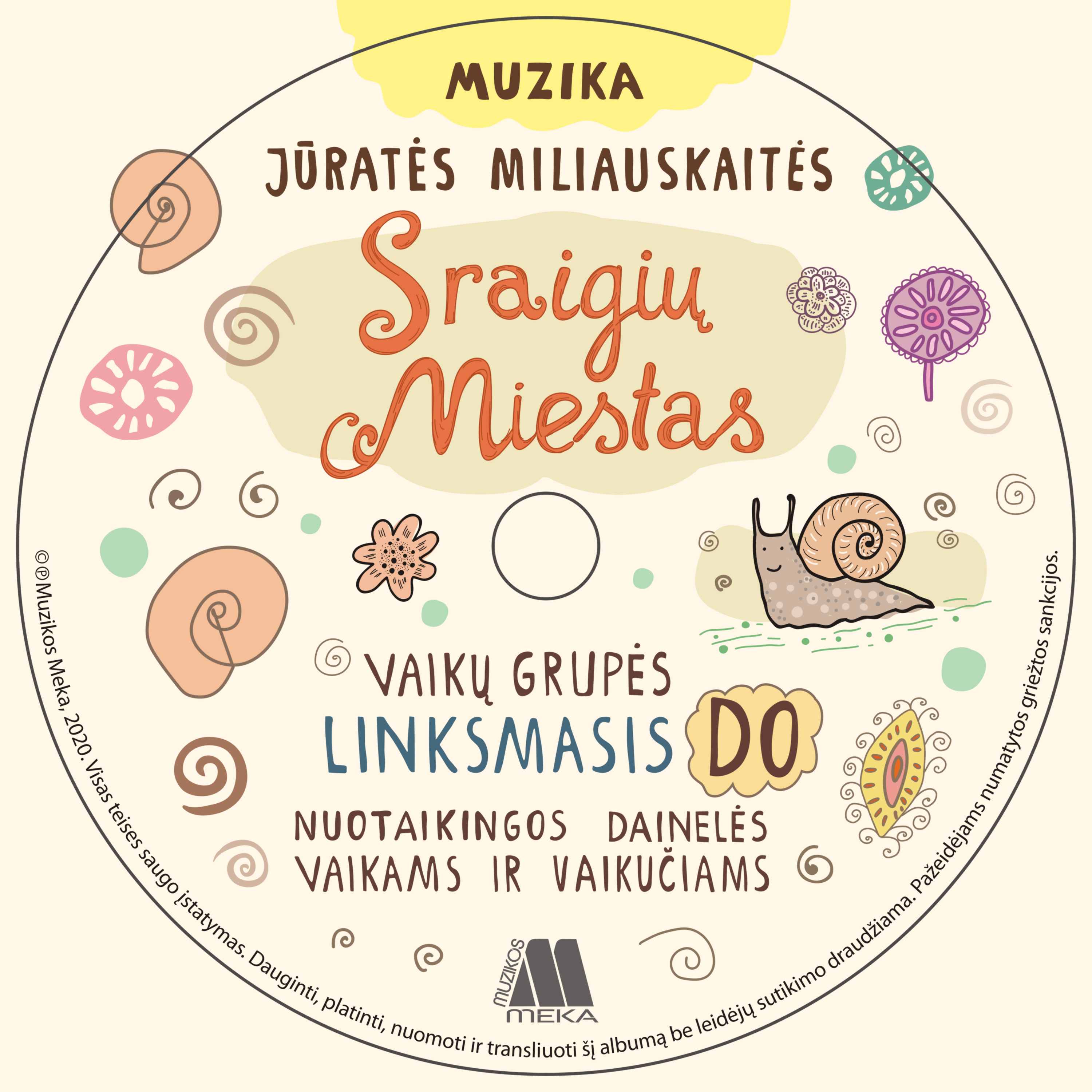 Vaikiškos muzikos natų knygelė "SRAIGIŲ MIESTAS"