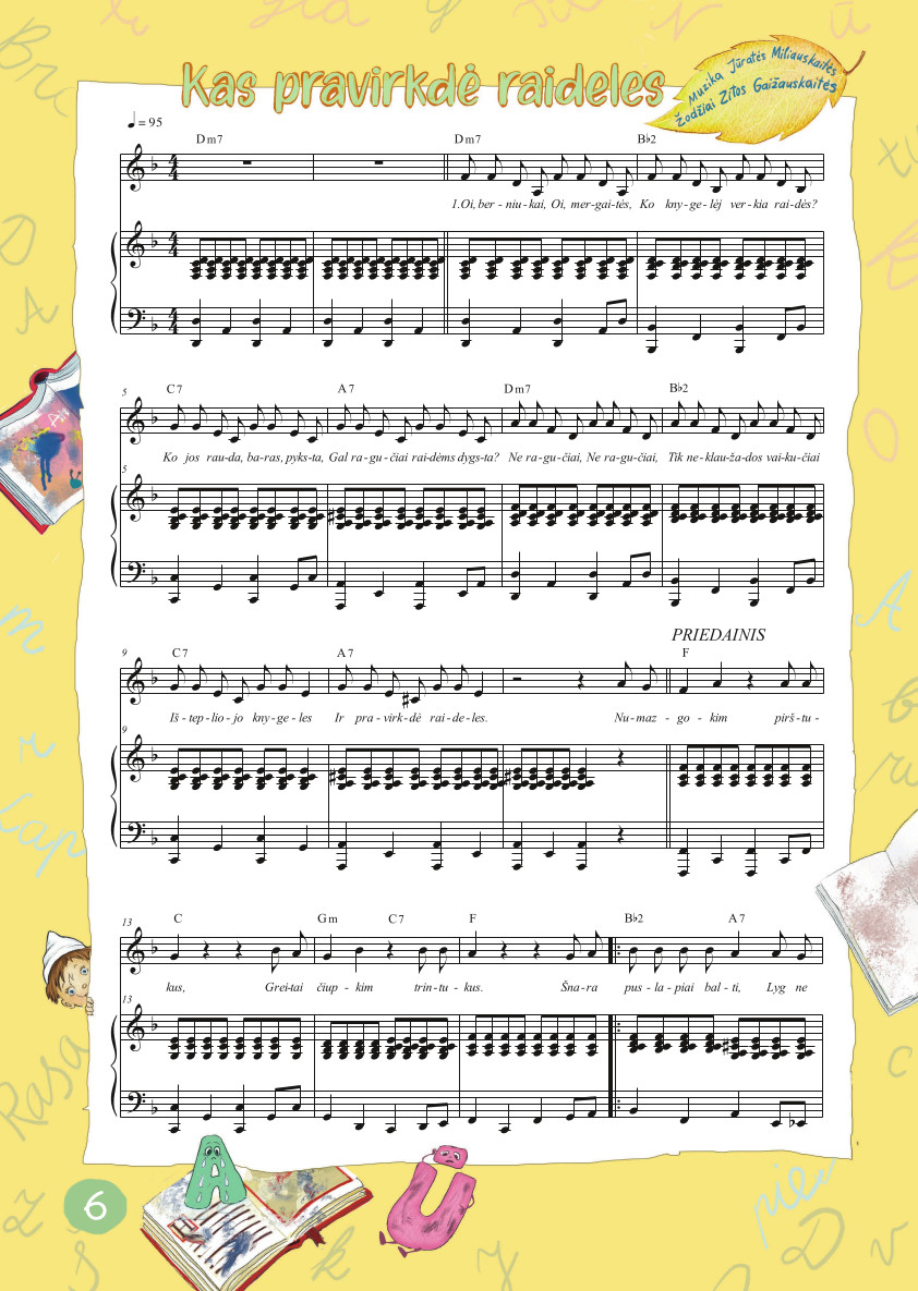 Vaikiškos muzikos natų knygelė "TRYS BALTI NYKŠTUKAI"