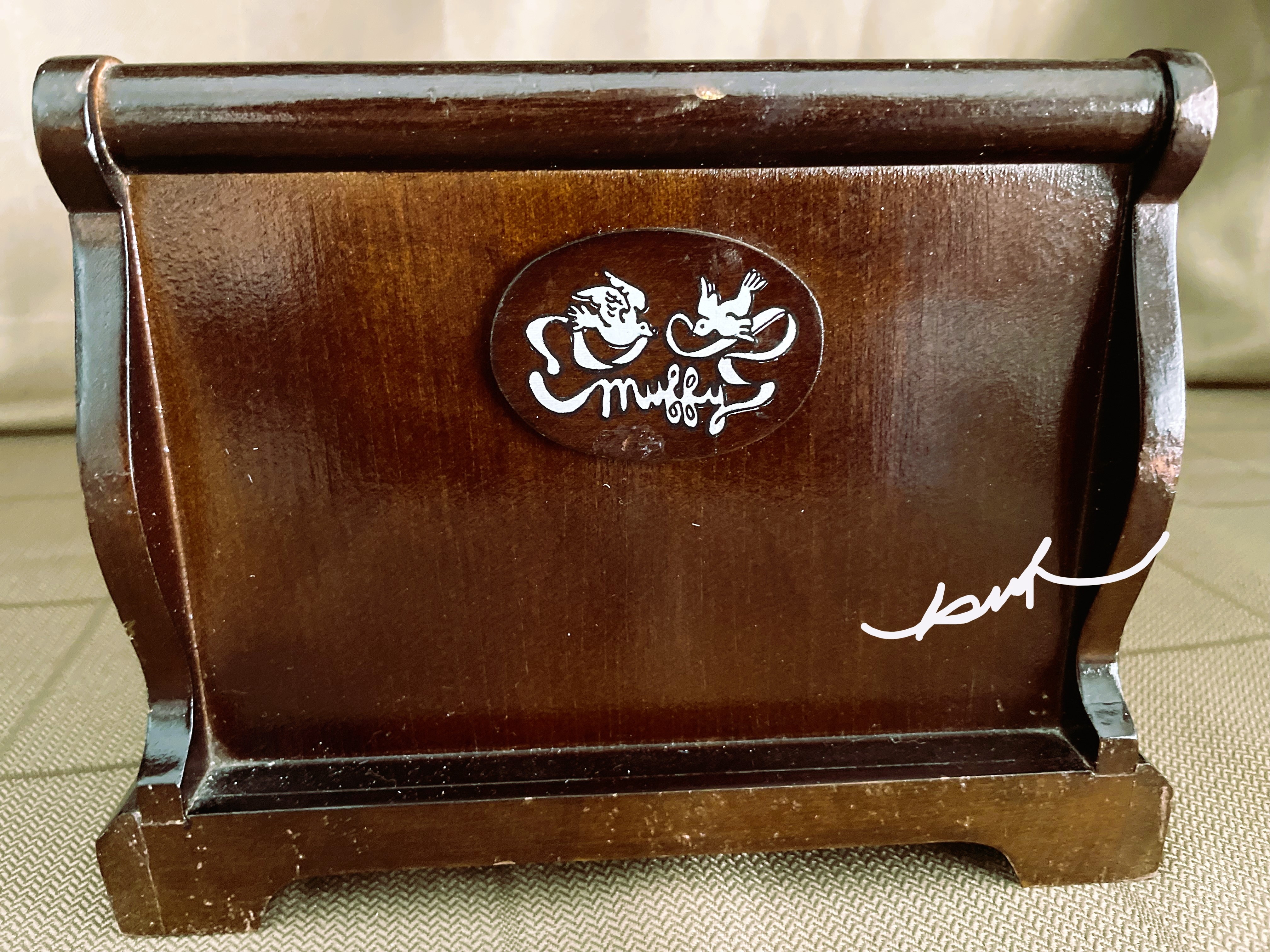 Muffy's SLEIGH BED - Monogrammed Wood Bed