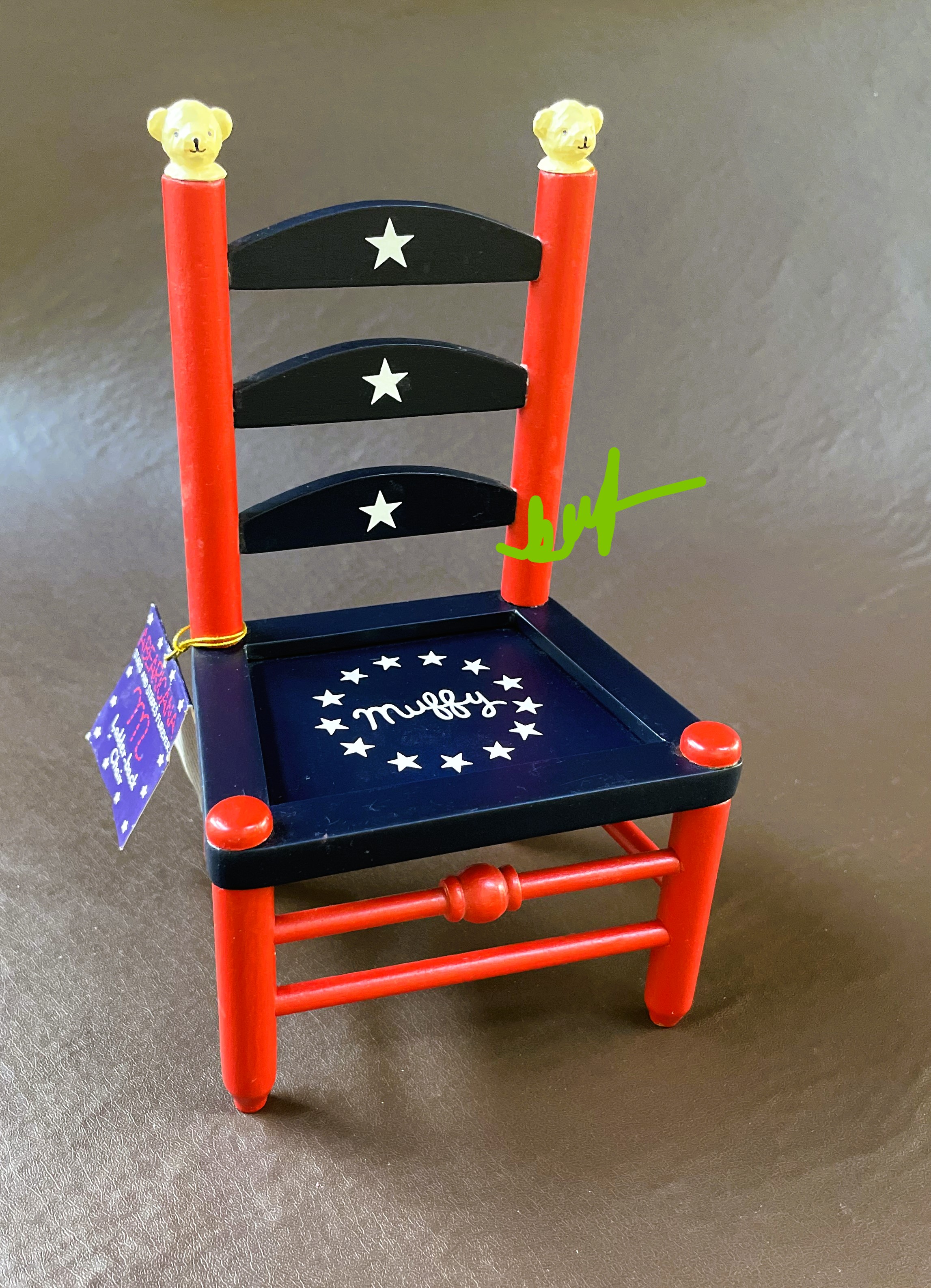 Abearicana: Stars and Stripes Furever LADDER BACK CHAIR