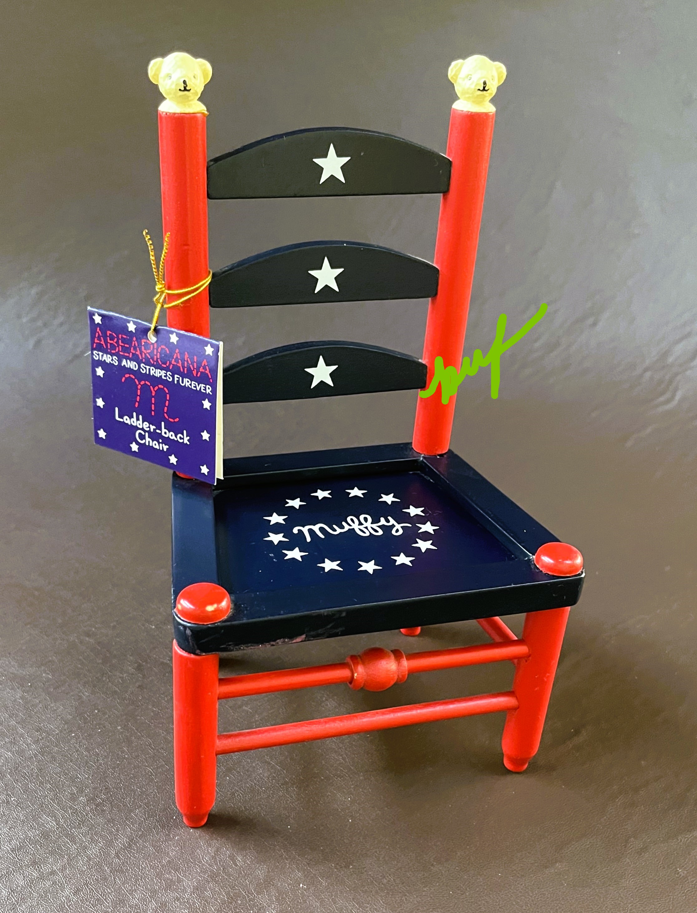 Abearicana: Stars and Stripes Furever LADDER BACK CHAIR