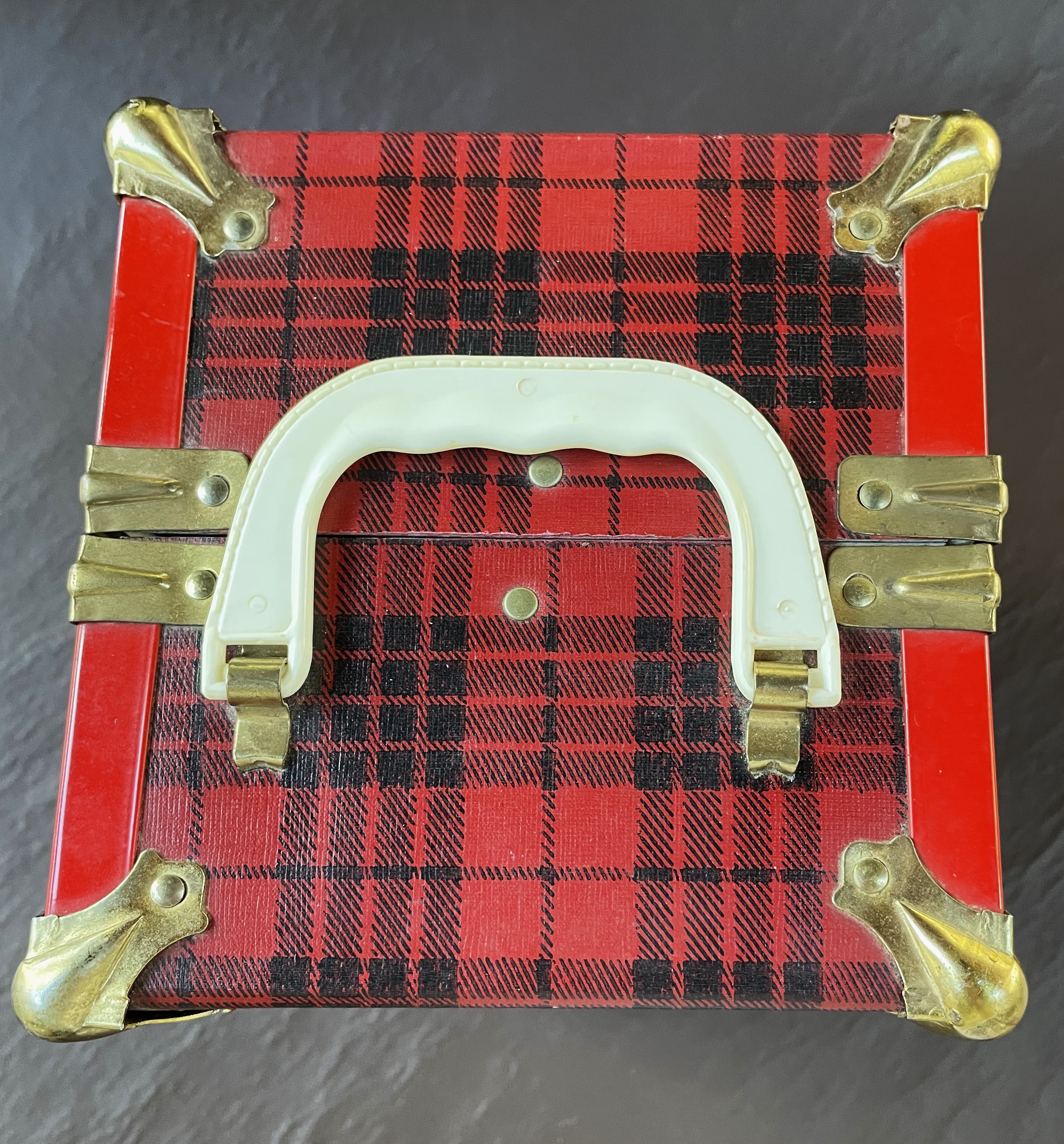 Muffy's TRUNK Version II - Red Plaid with White Interior