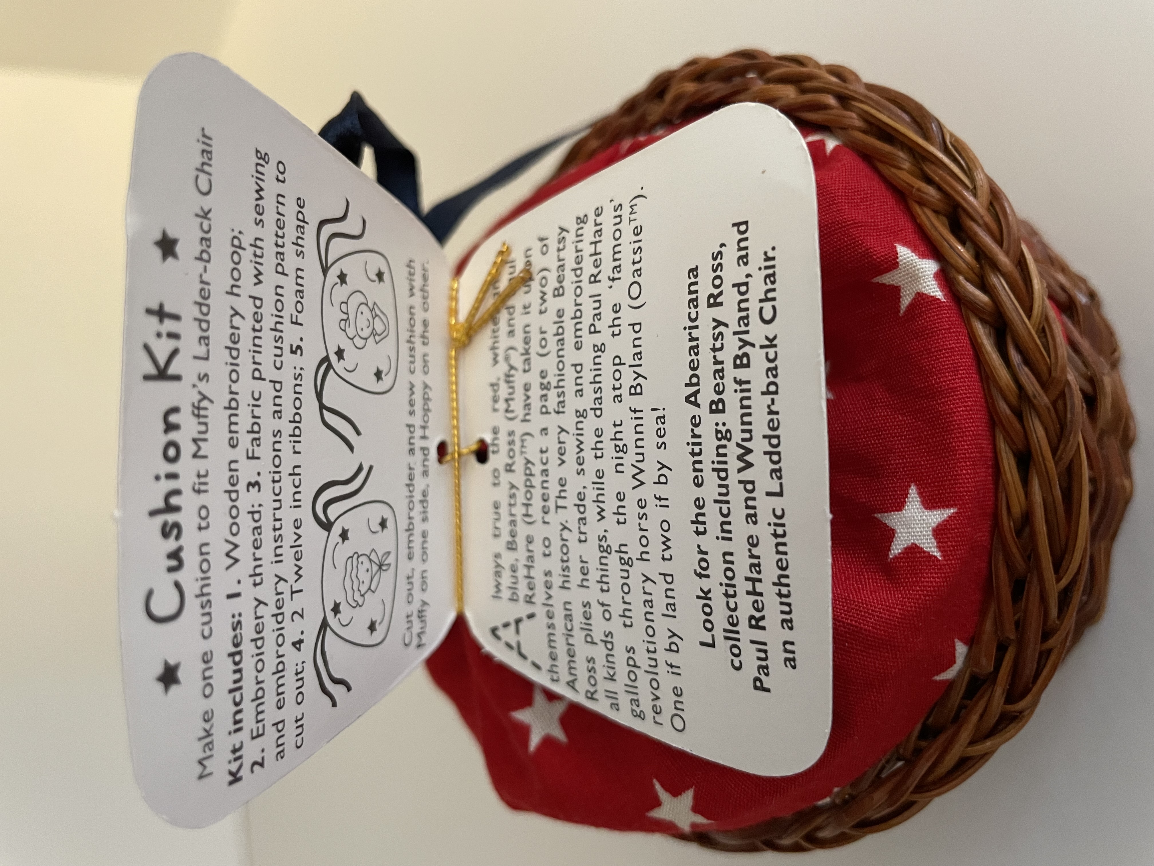 Abearicana: Stars and Stripes Furever EMBROIDERY BASKET WITH CUSHION KIT