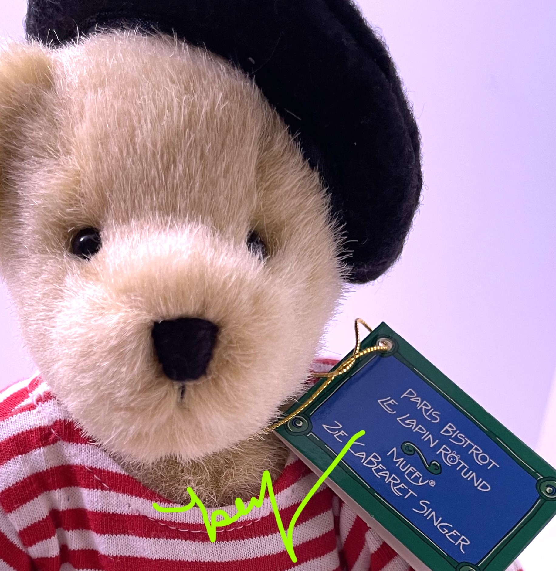 Paris Bistrot: Le Lapin Rotund "ZE CABEARET SINGER" Factory-dressed MUFFY Bear