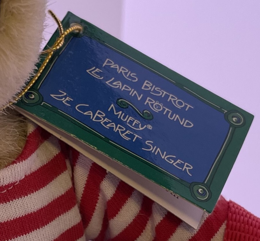 Paris Bistrot: Le Lapin Rotund "ZE CABEARET SINGER" Factory-dressed MUFFY Bear