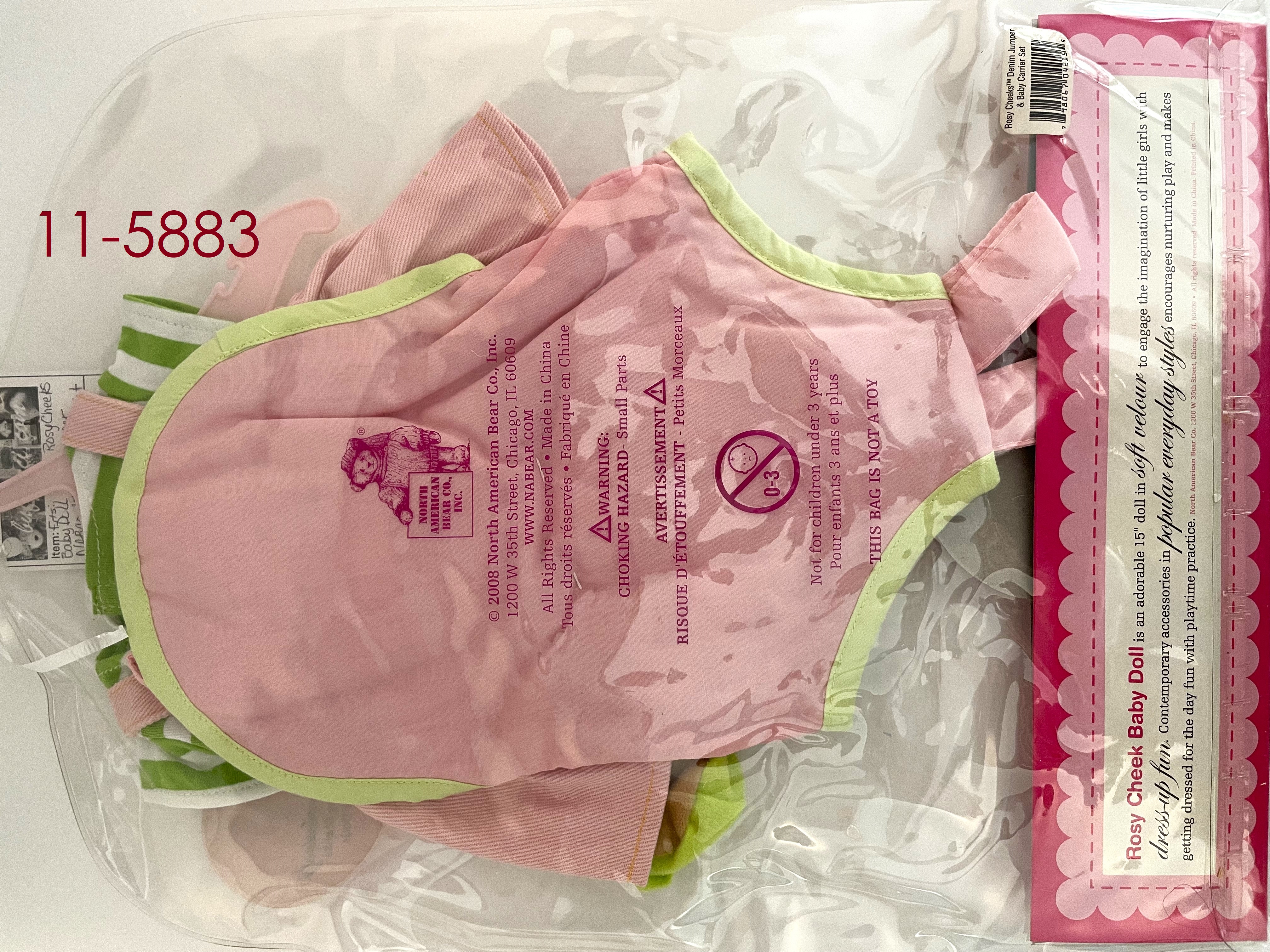 ROSY CHEEKS OUTFIT - Pink Denim Jumper Baby Carrier Set