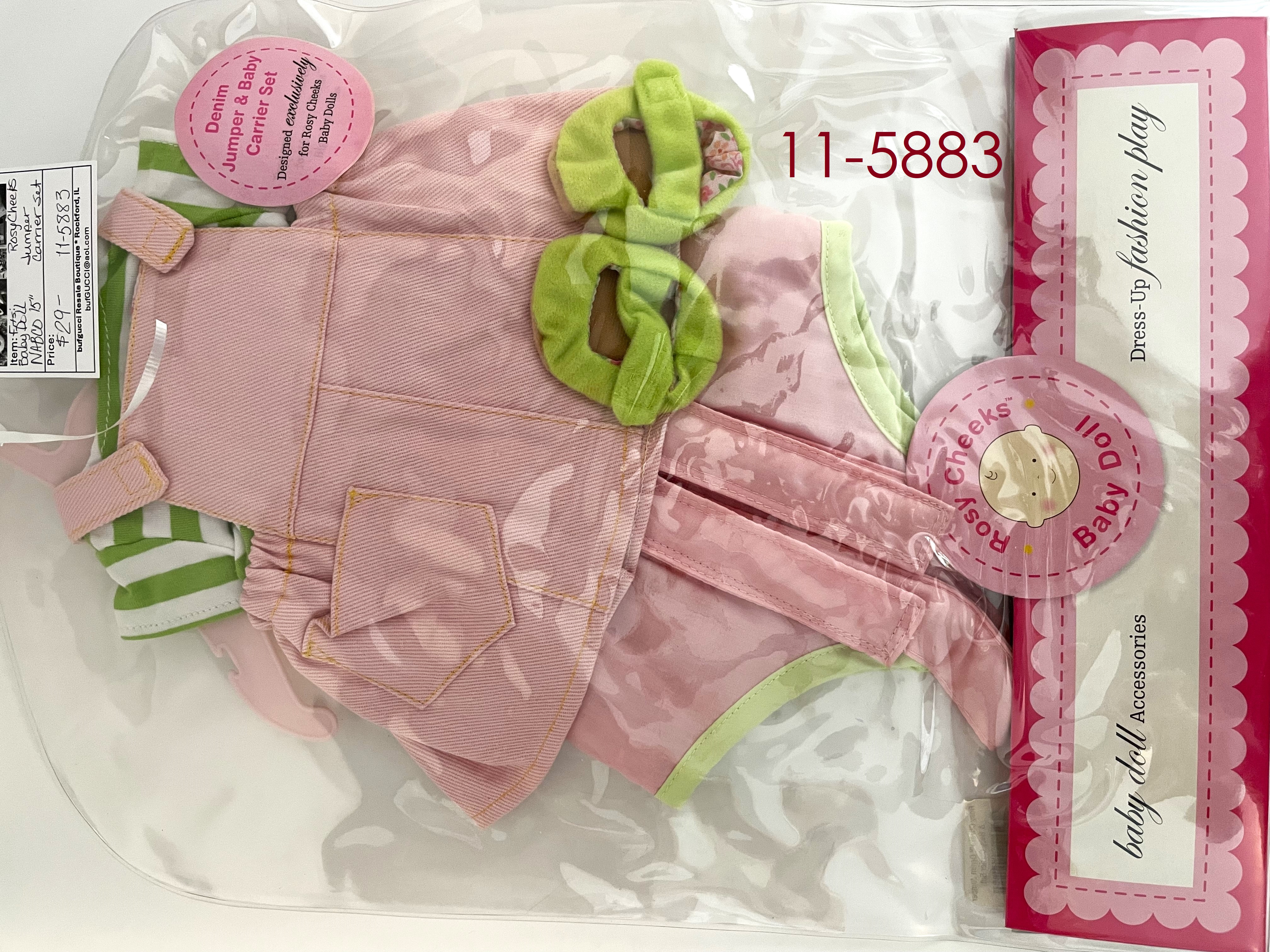 ROSY CHEEKS OUTFIT - Pink Denim Jumper Baby Carrier Set