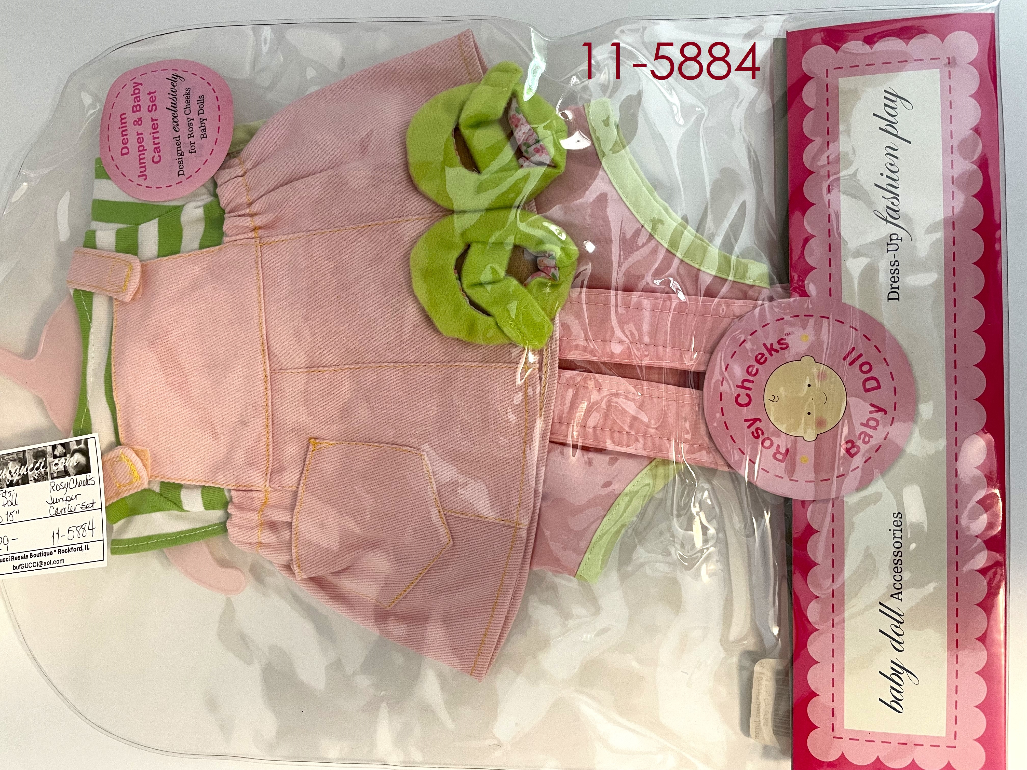 ROSY CHEEKS OUTFIT - Pink Denim Jumper Baby Carrier Set