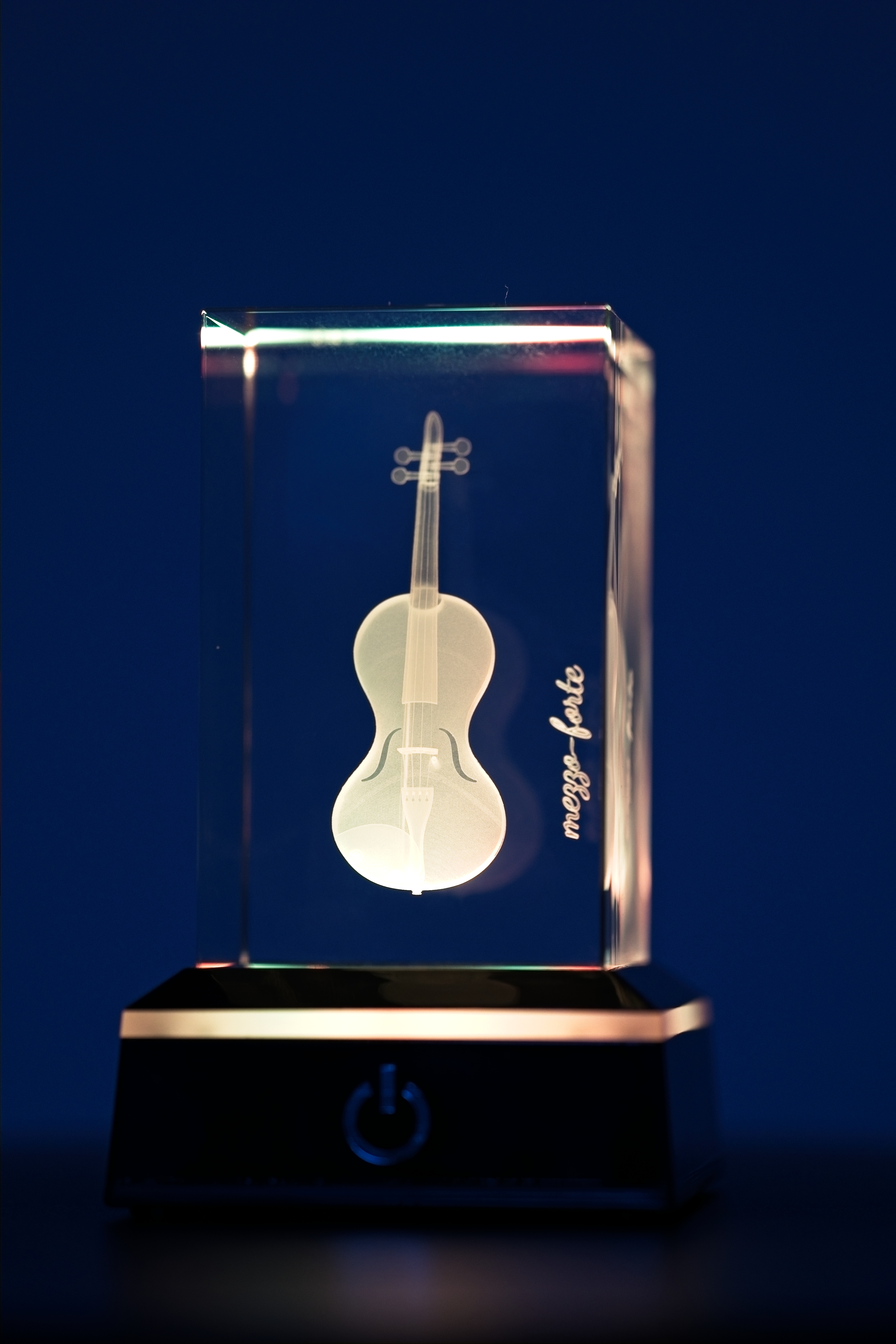 mezzo-forte 3D Cello/Geige in Kristallglas