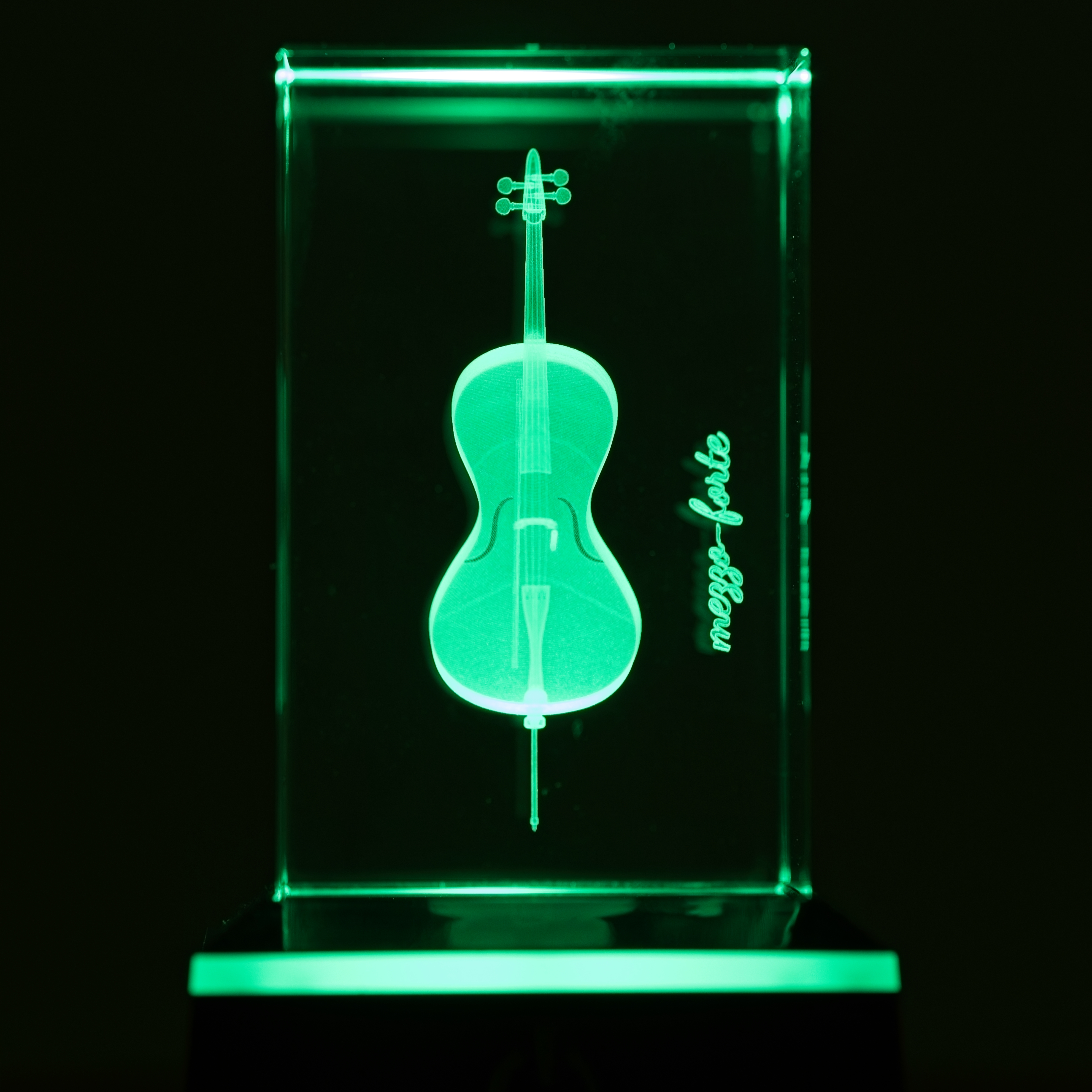 mezzo-forte 3D Cello/Geige in Kristallglas