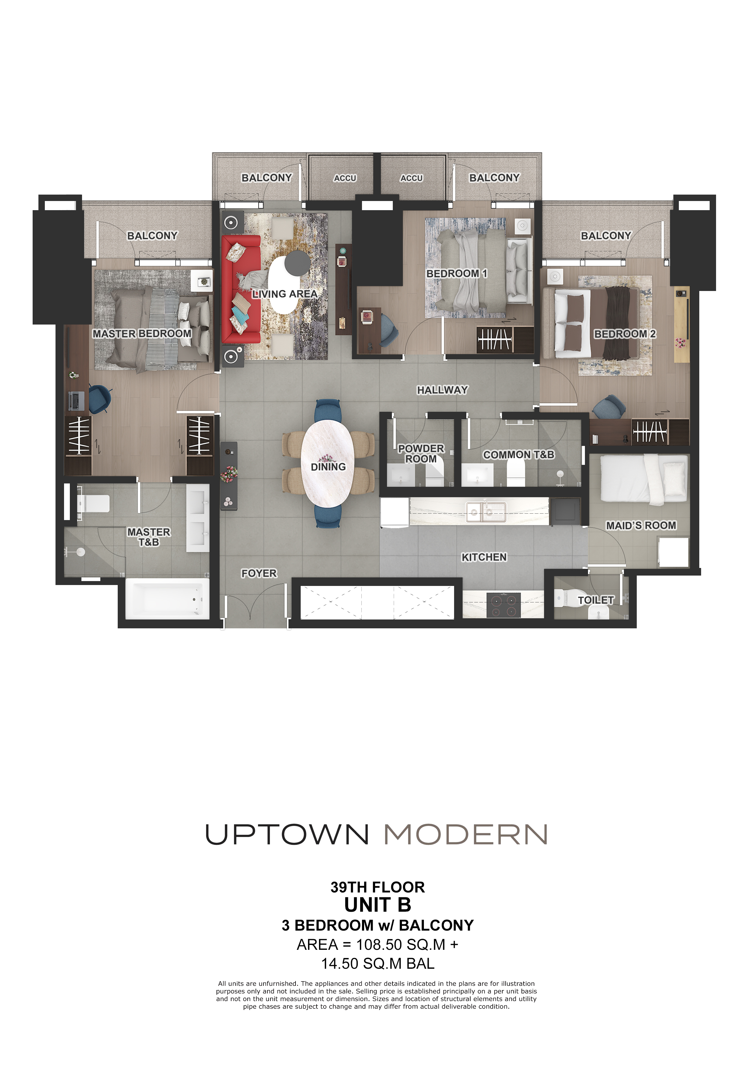 3 Bedroom (123 sqm)
