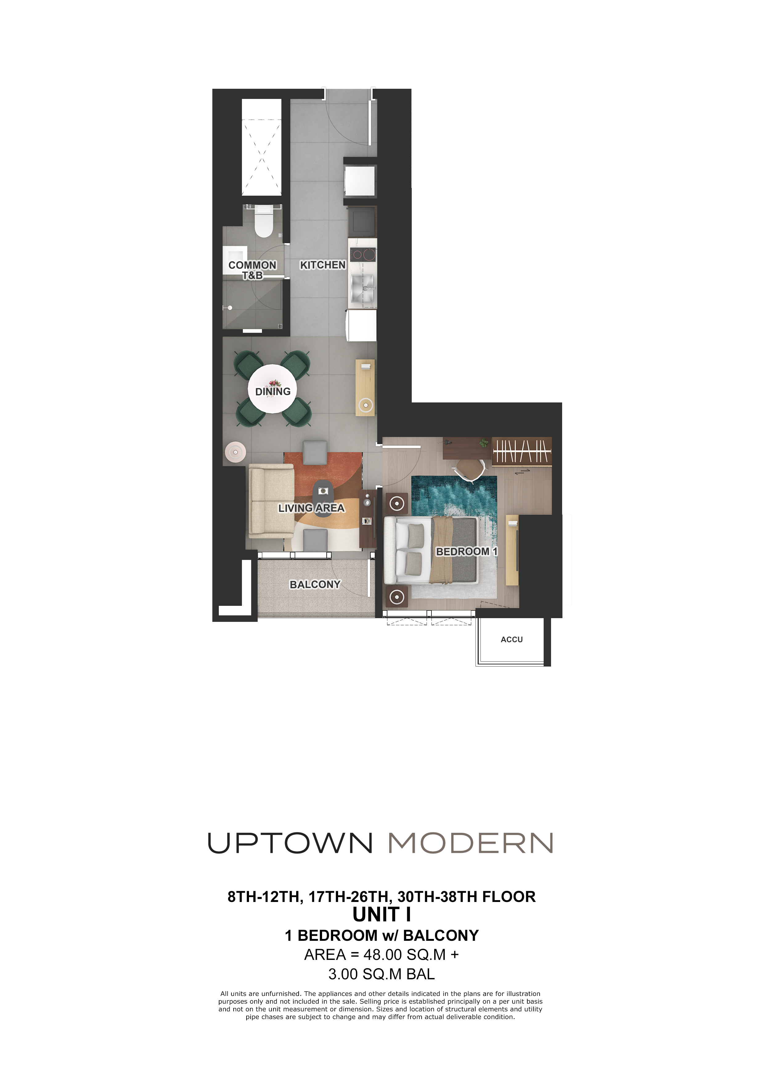 1 Bedroom (51 sqm)