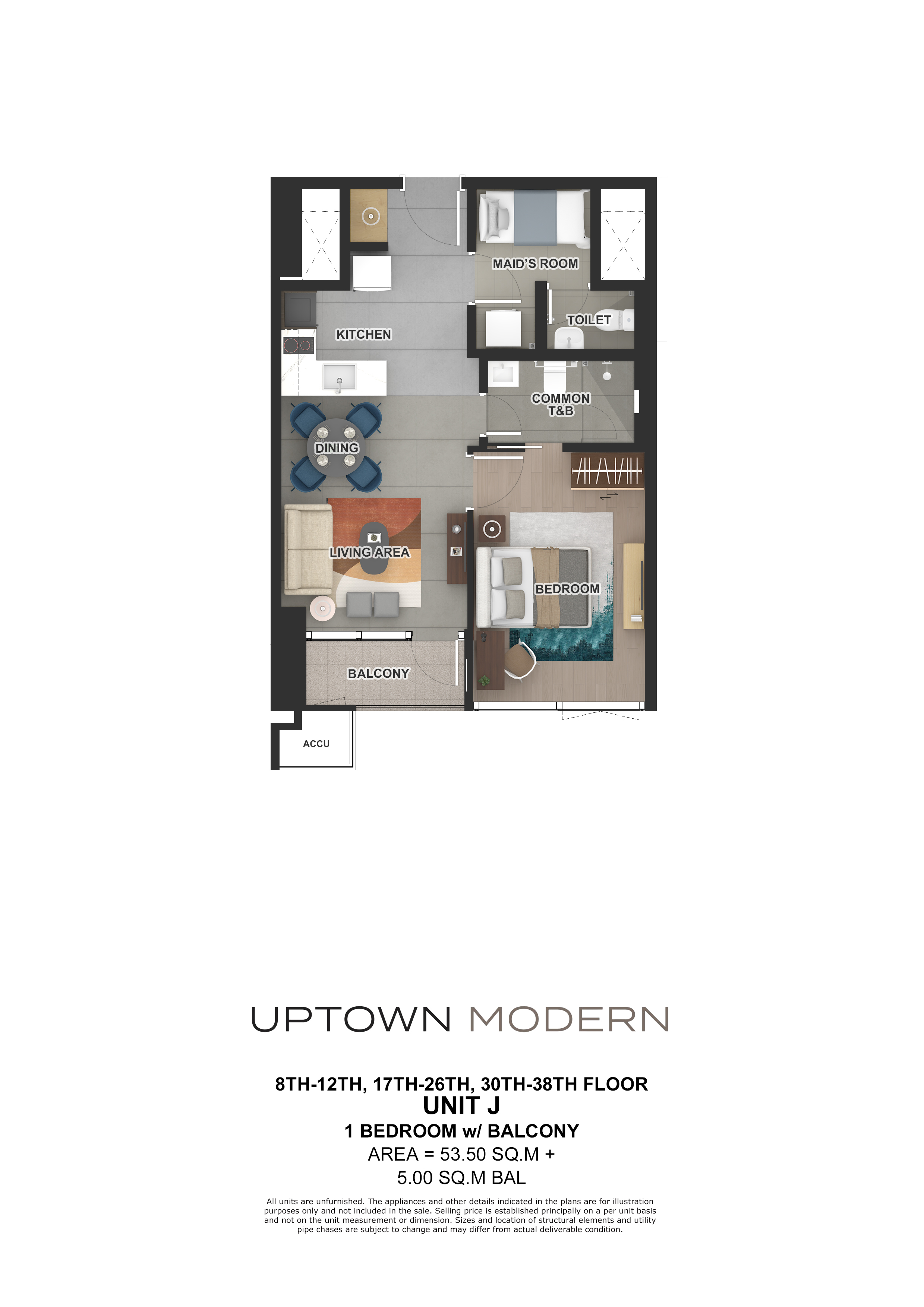 1 Bedroom (58.5 sqm)