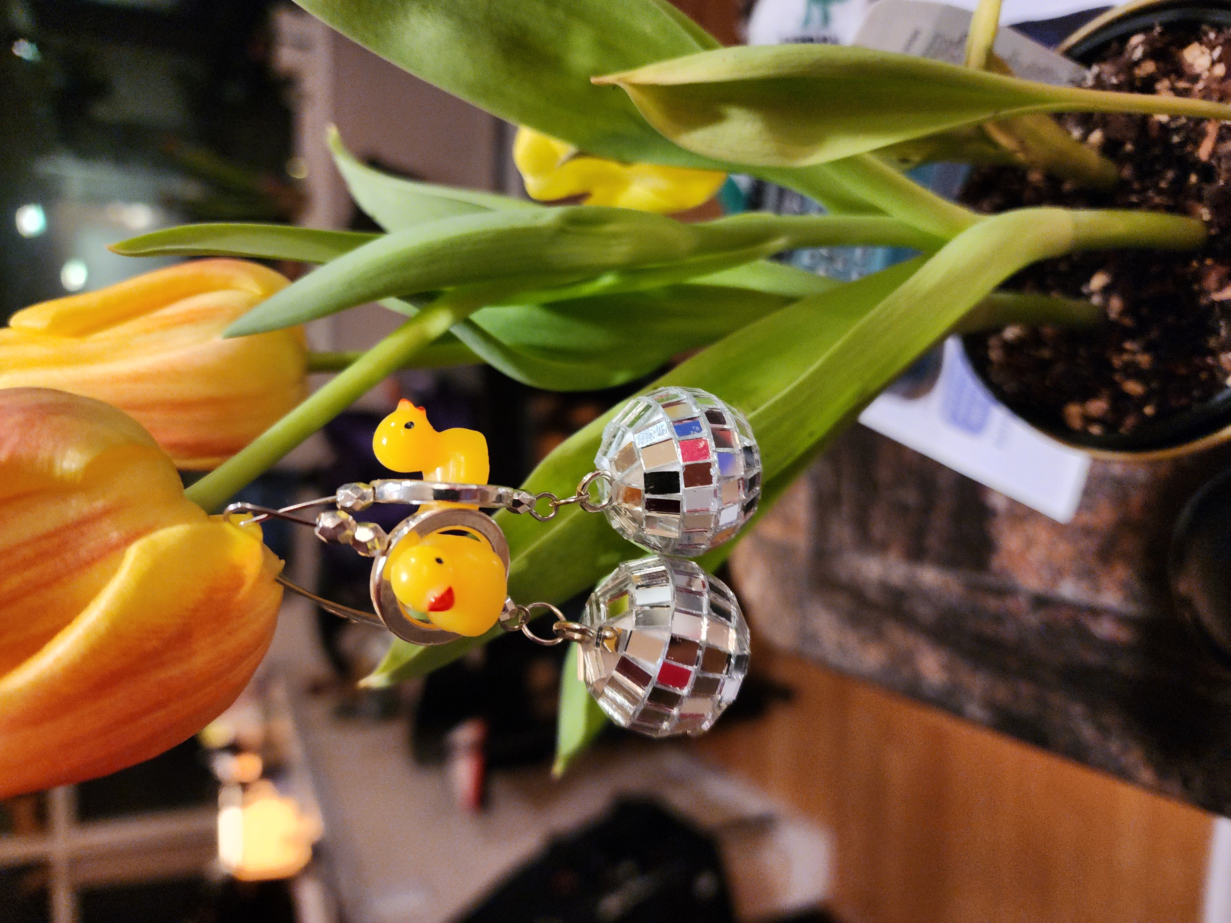 Disco Duck Earrings 