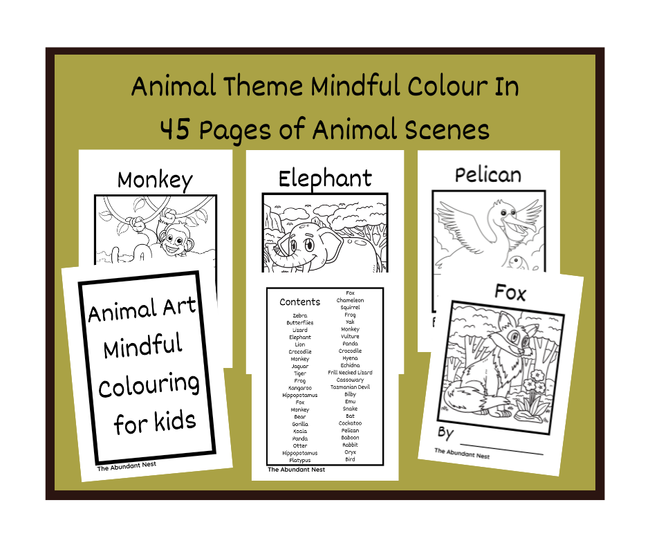 Mindful Colouring - Animal Art for Kids
