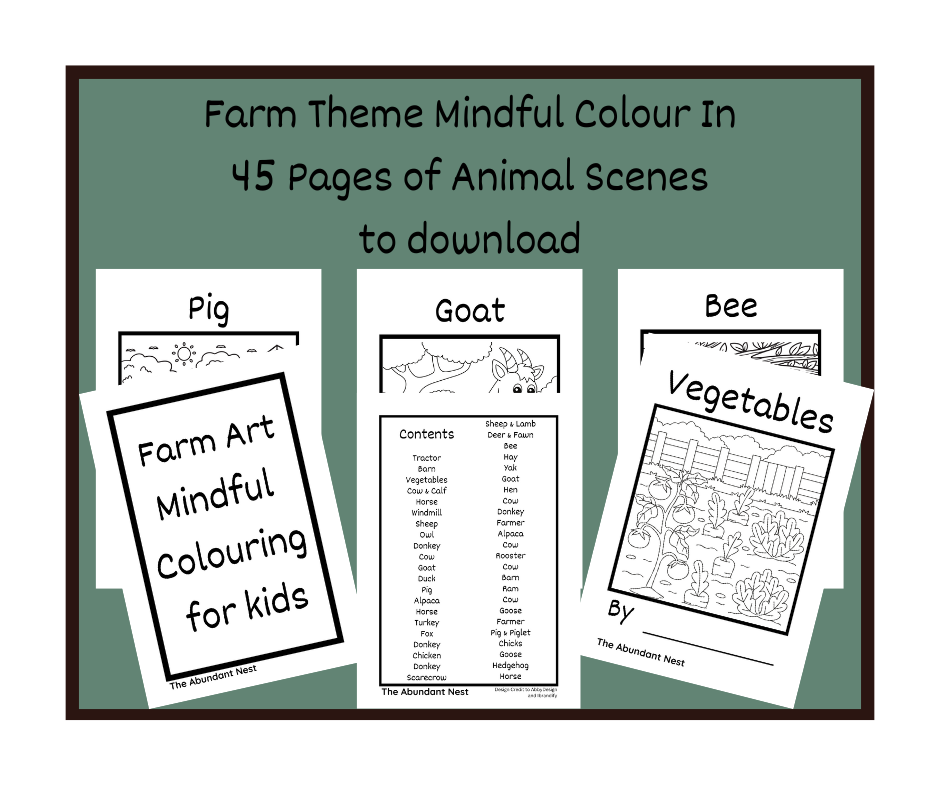 Mindful Colouring - Farm Art for Kids
