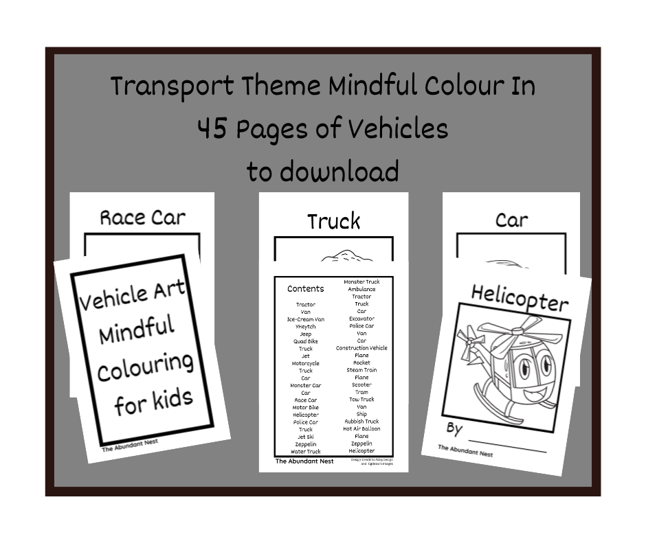 Mindful Colouring - Vehicle Art for Kids