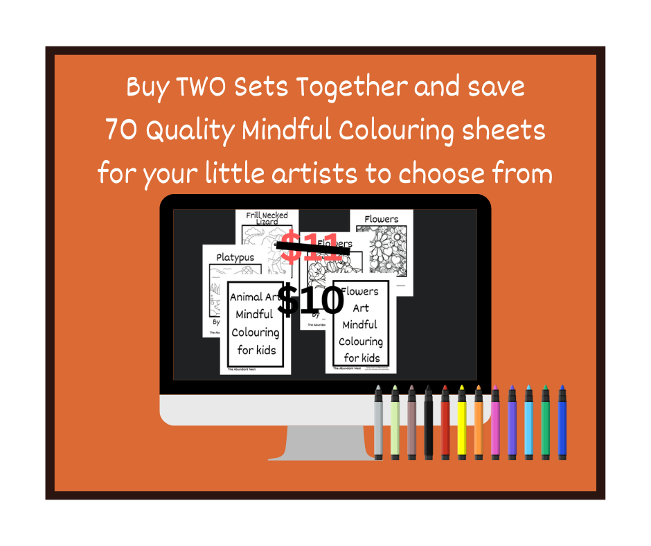 Mindful Colouring SET - Animal and Flower Art for Kids