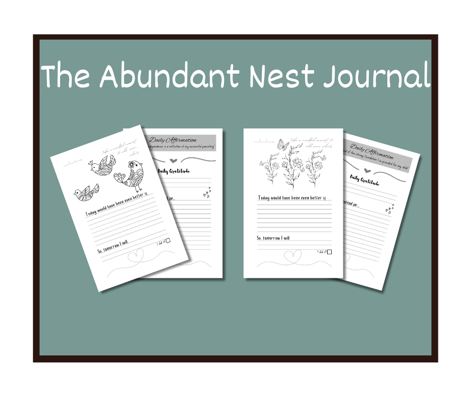 The Abundant Nest 31 Day Journal - including Daily Gratitude, Mindful Colour-in, Daily Affirmation and Journal Lines for your thoughts, feelings, emotions and ideas.