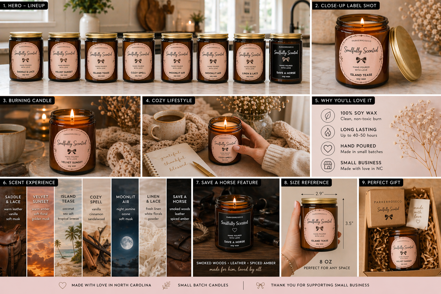 Hand Poured Soy Wax Candles