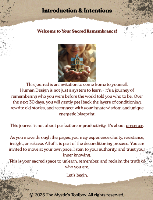 30-Day Deconditioning & Self-Remembrance Journal (50 pages)