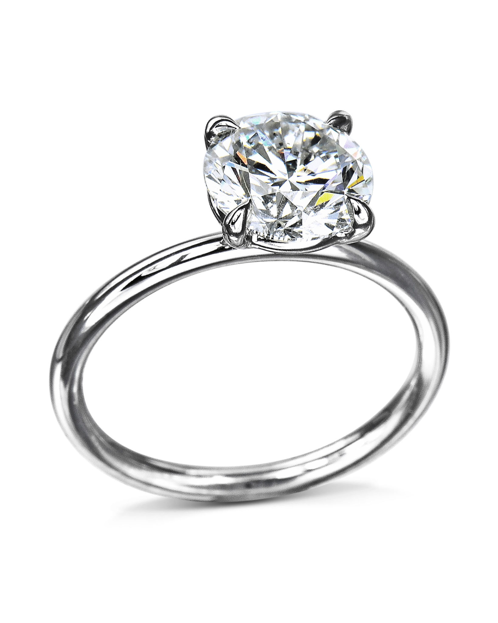 Brilliant Diamond Round Wire Solitaire Ring