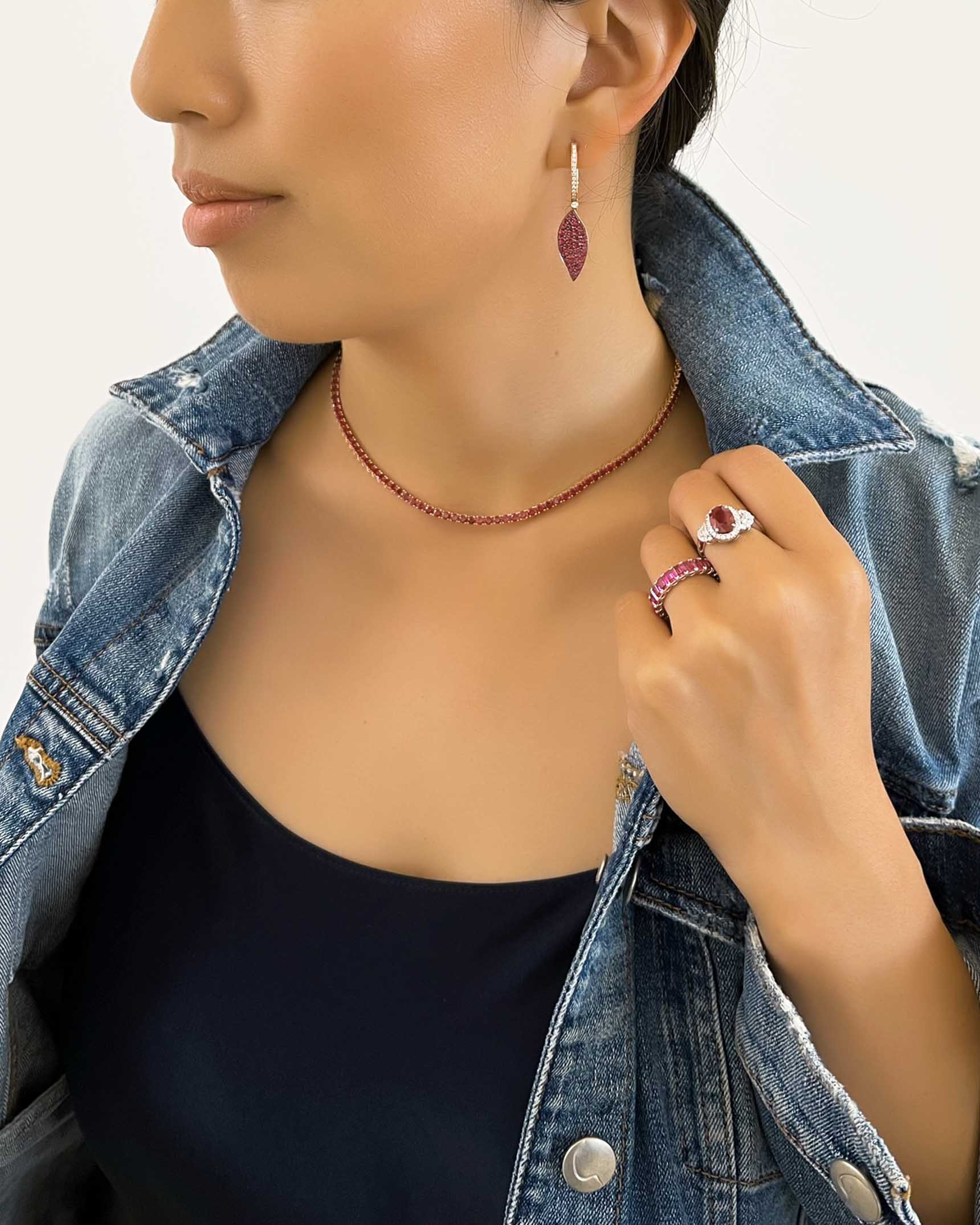 Burmese Ruby and Diamond 3-Stone Ring