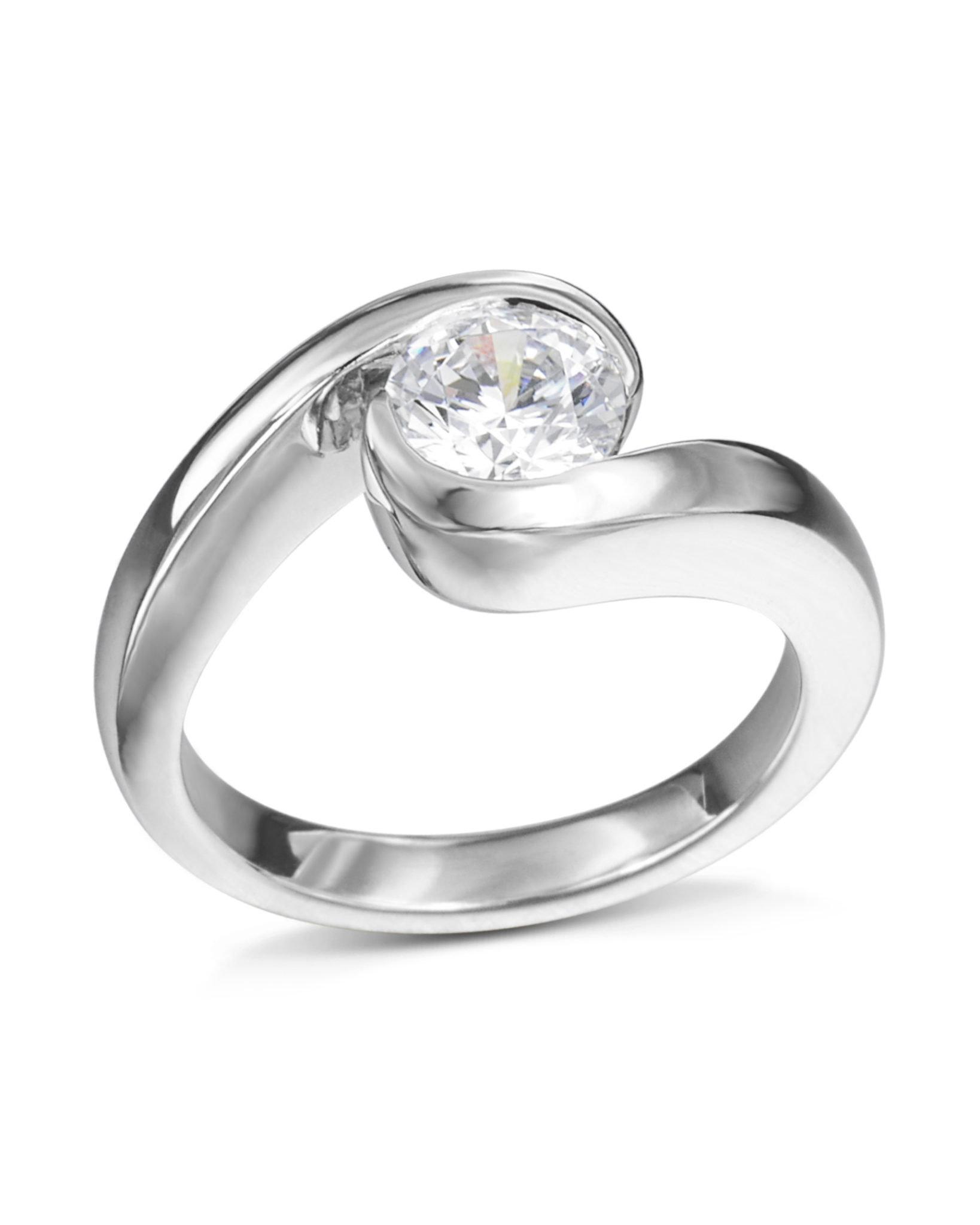 Bypass Diamond Engagement Ring