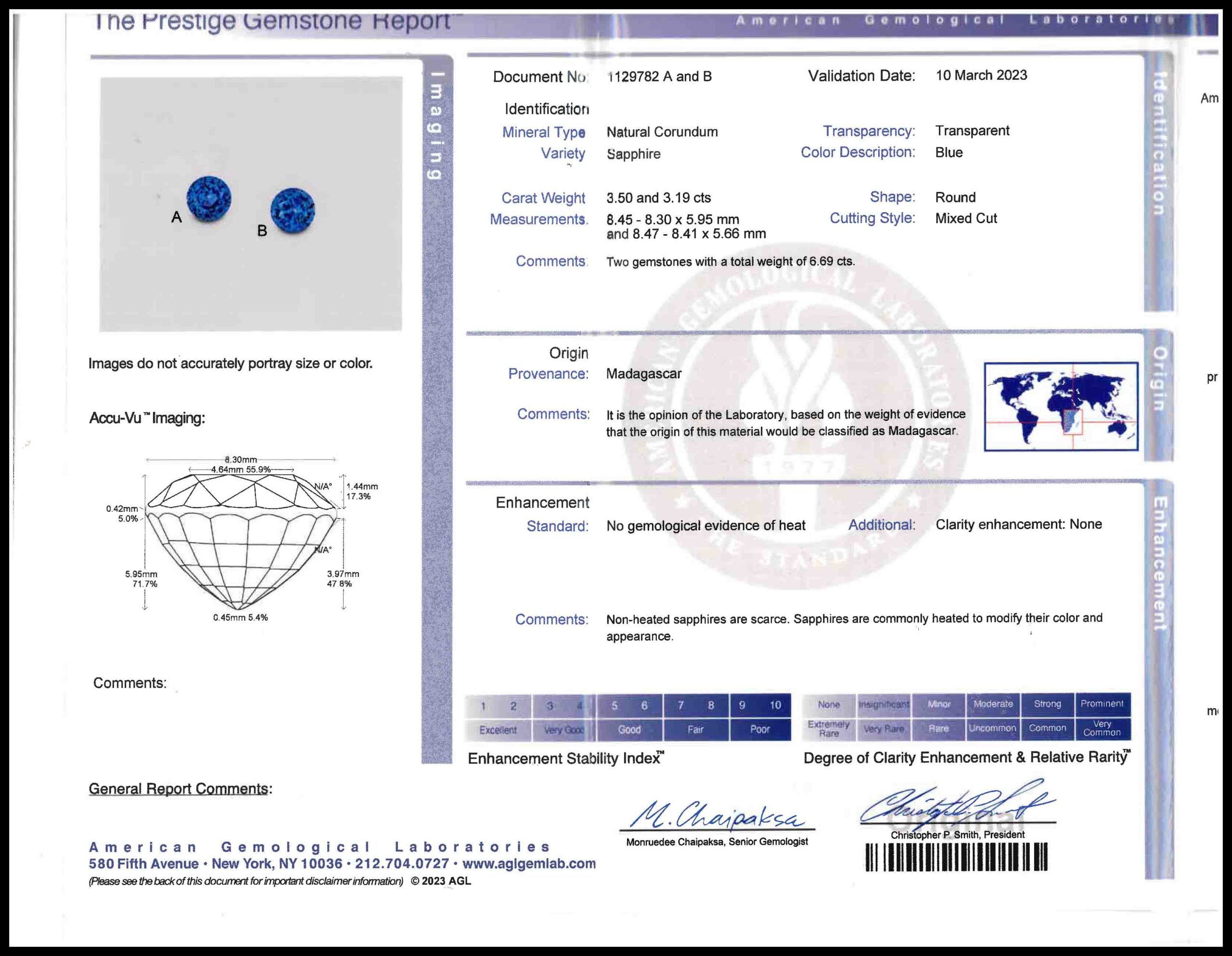 Natural, Unheated Blue Sapphire and Diamond Earrings