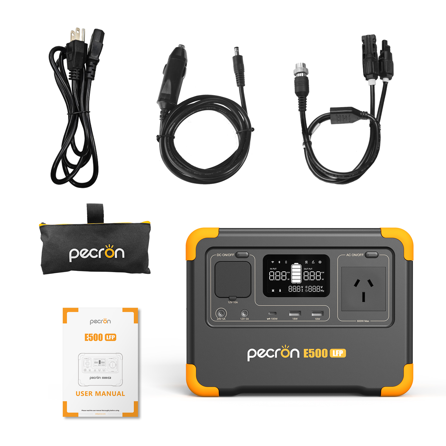  PECRON E500LFP Portable Power Station 600W 576Wh