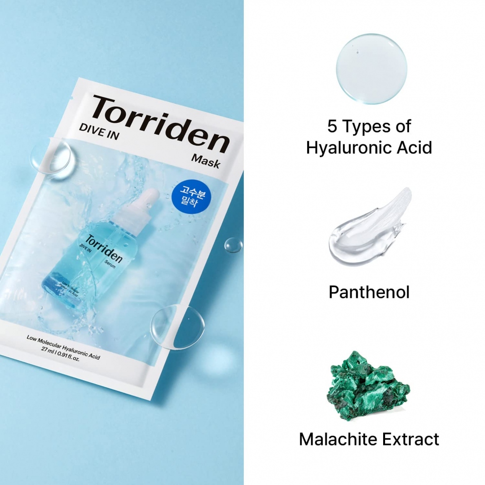 Torriden Dive-In Low Molecule Hyaluronic Acid Mask Pack (27ml*10ea)