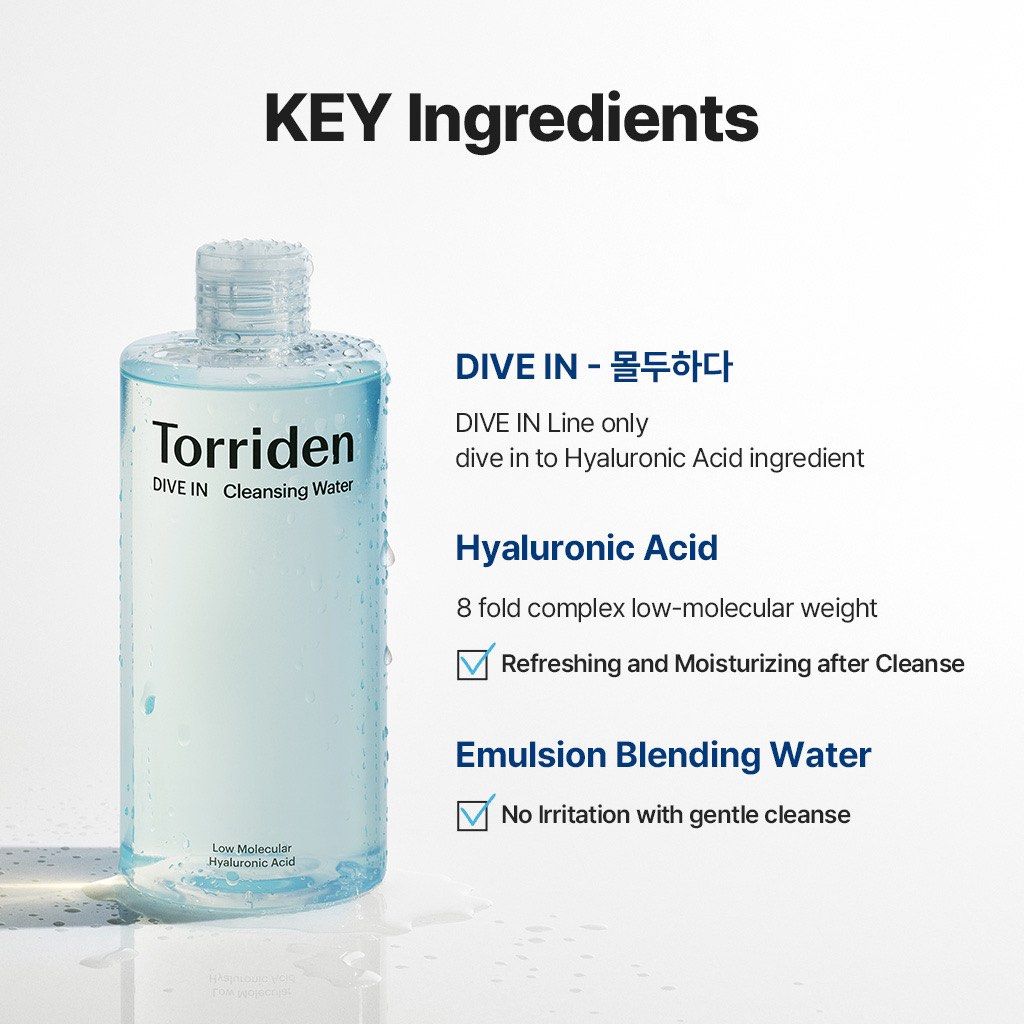 Torriden Dive-in Low Molecular Hyaluronic Acid Cleansing Water 400ml