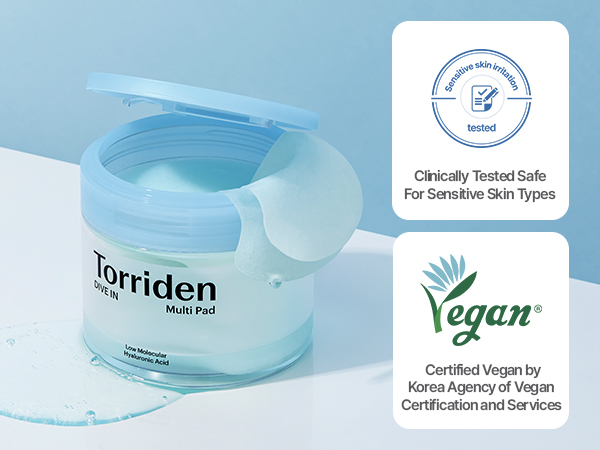 Torriden Dive-in Vegan Hyaluronic Acid Toner Pads (80 Pads)