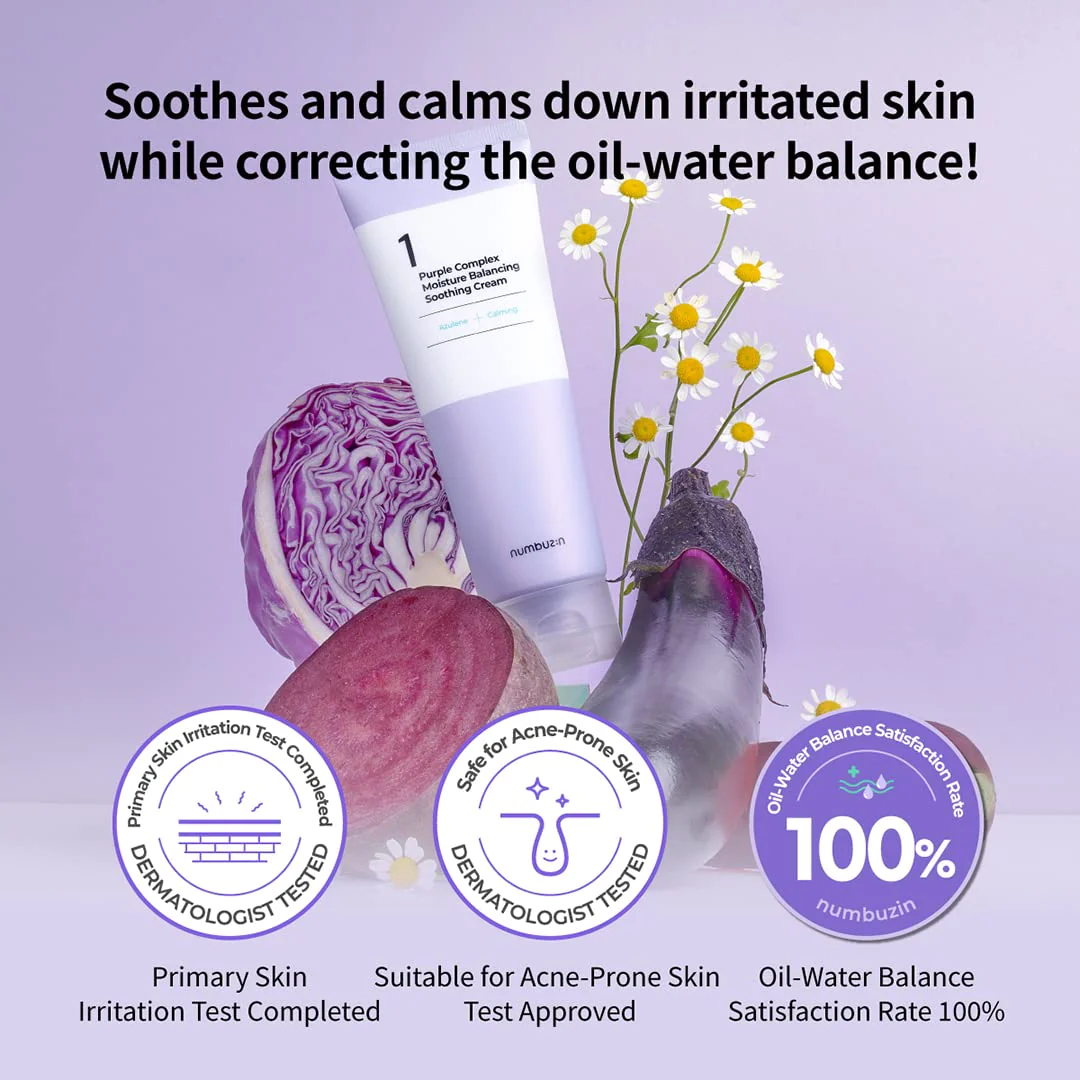 Numbuzin No.1 Purple Complex Moisture Balancing Soothing Cream 100ml