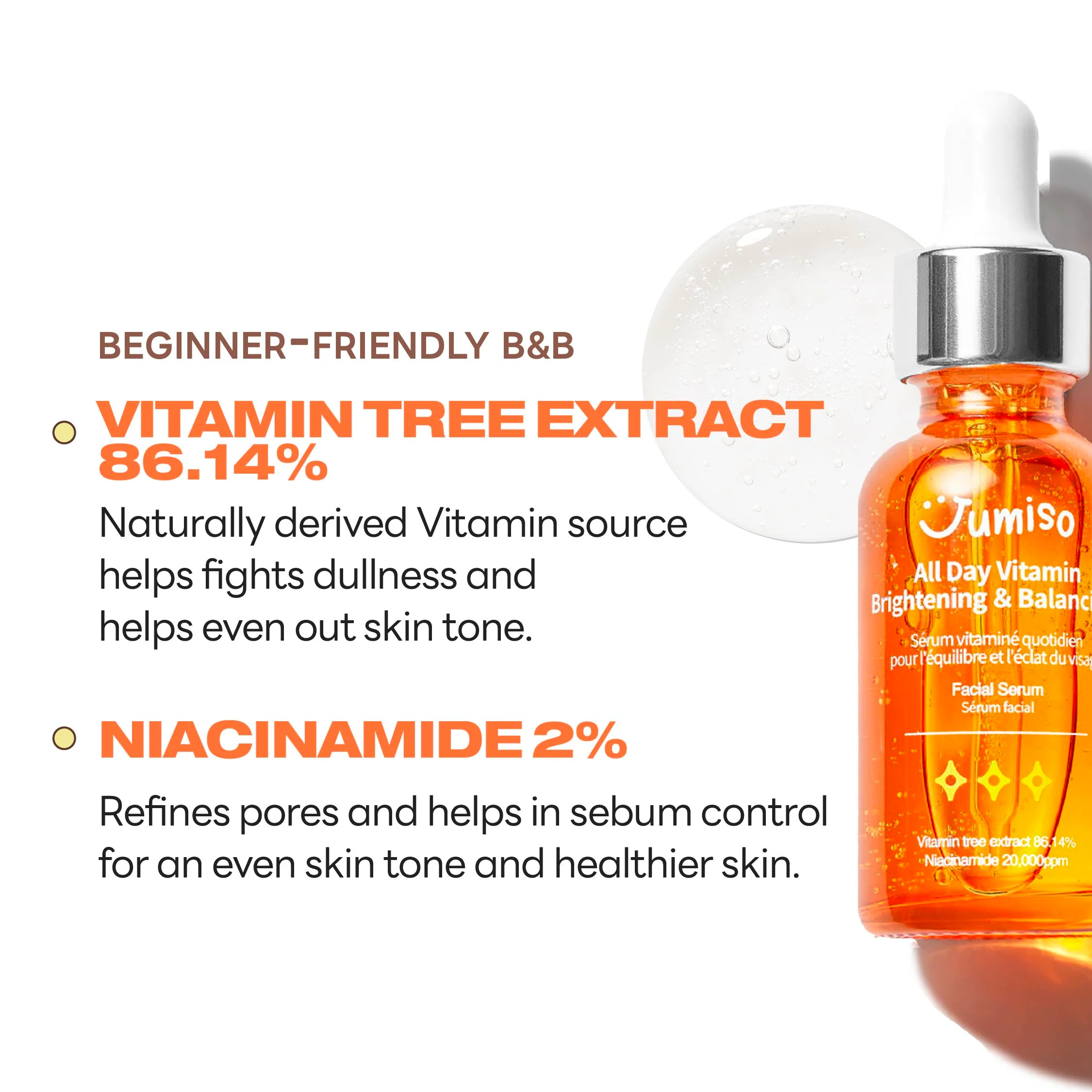 Jumiso All Day Vitamin Brightening & Balancing Facial Serum 30ml