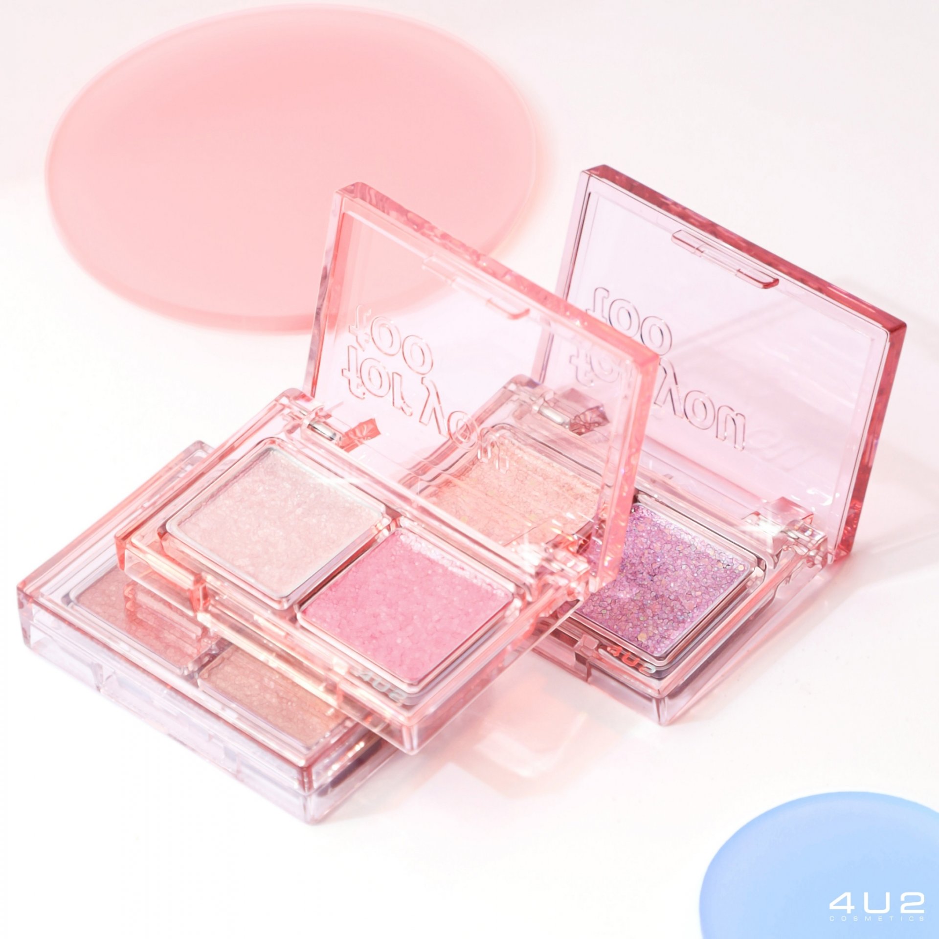 4U2 FOR YOU TOO EYESHADOW Duo Compact Palette Glitter & Matte Powder Eyeshadow