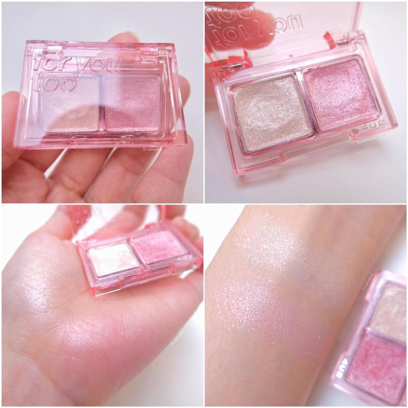 4U2 FOR YOU TOO EYESHADOW Duo Compact Palette Glitter & Matte Powder Eyeshadow