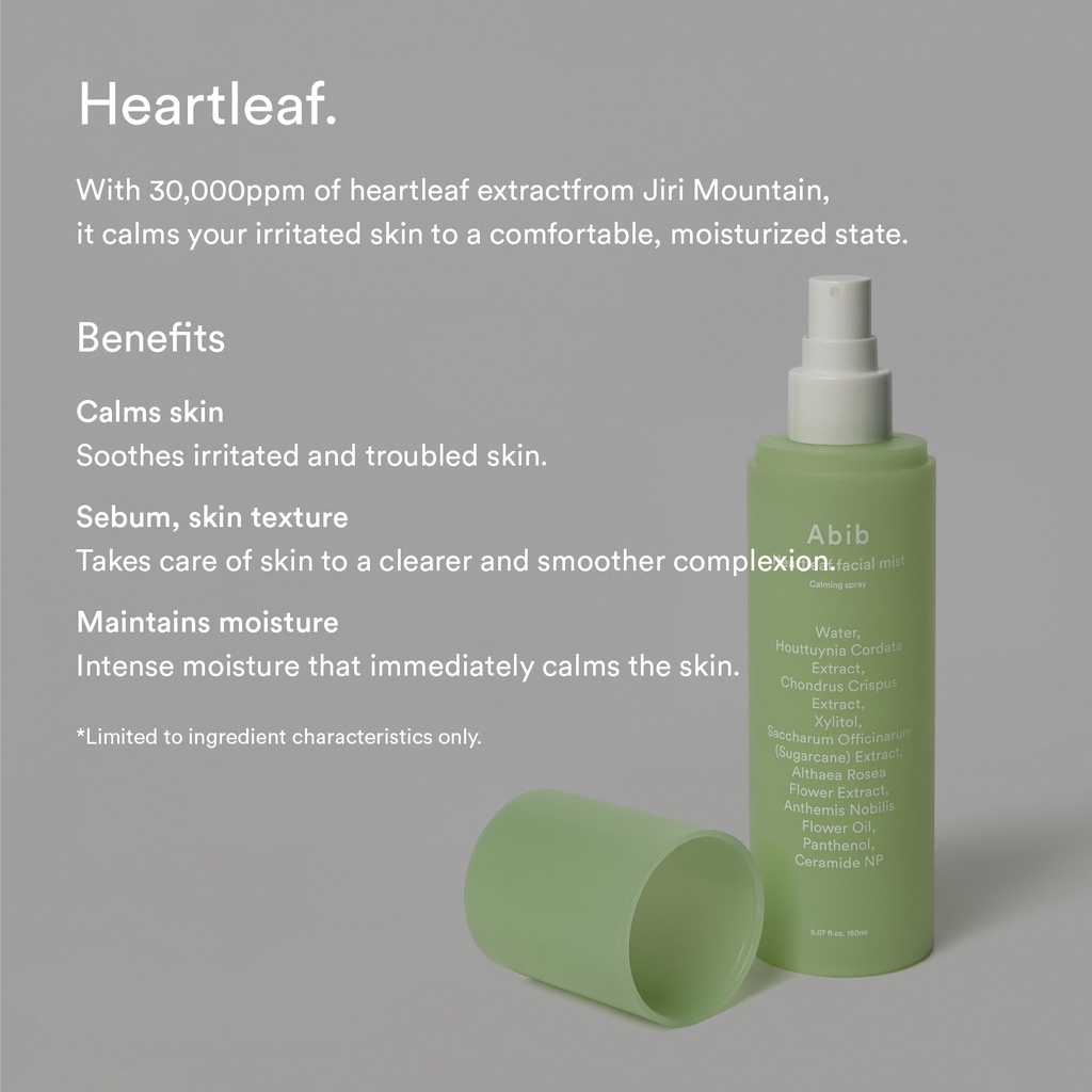  Abib Heartleaf Facial Mist Calming Spray 150ml + refill 150ml