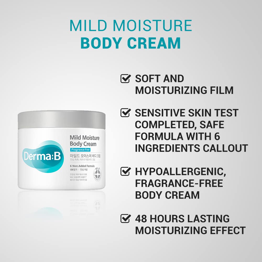 DERMA:B Mild Moisture Body Cream 430ml