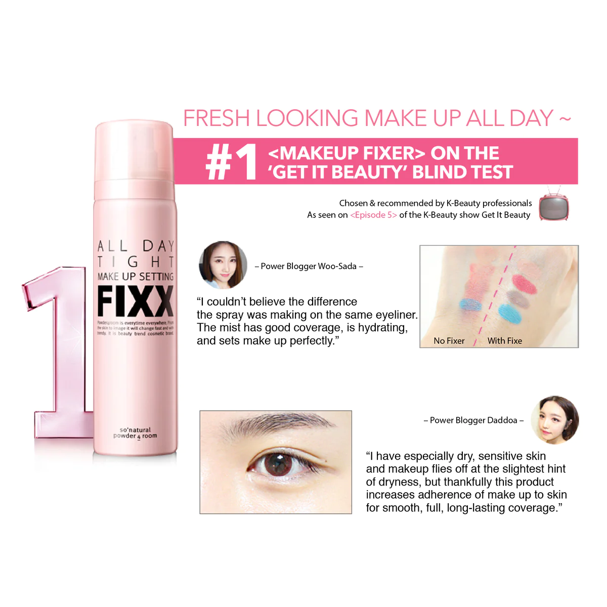 SO NATURAL ALL DAY TIGHT MAKE UP SETTING FIXER - Mist-type Spray