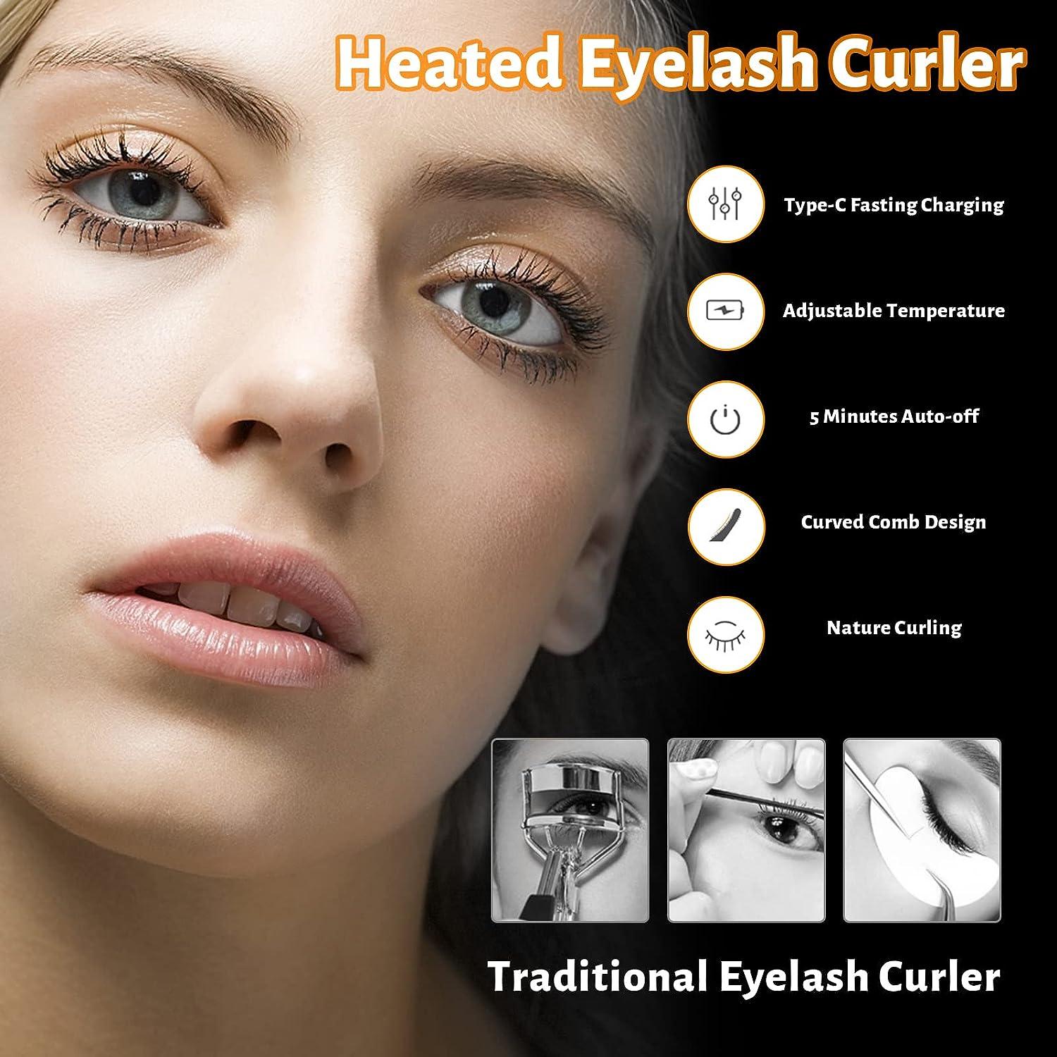 Electric Eyelash Curler Heated, 3 Temperature Mode, Quick Heating, USB Rechargeable