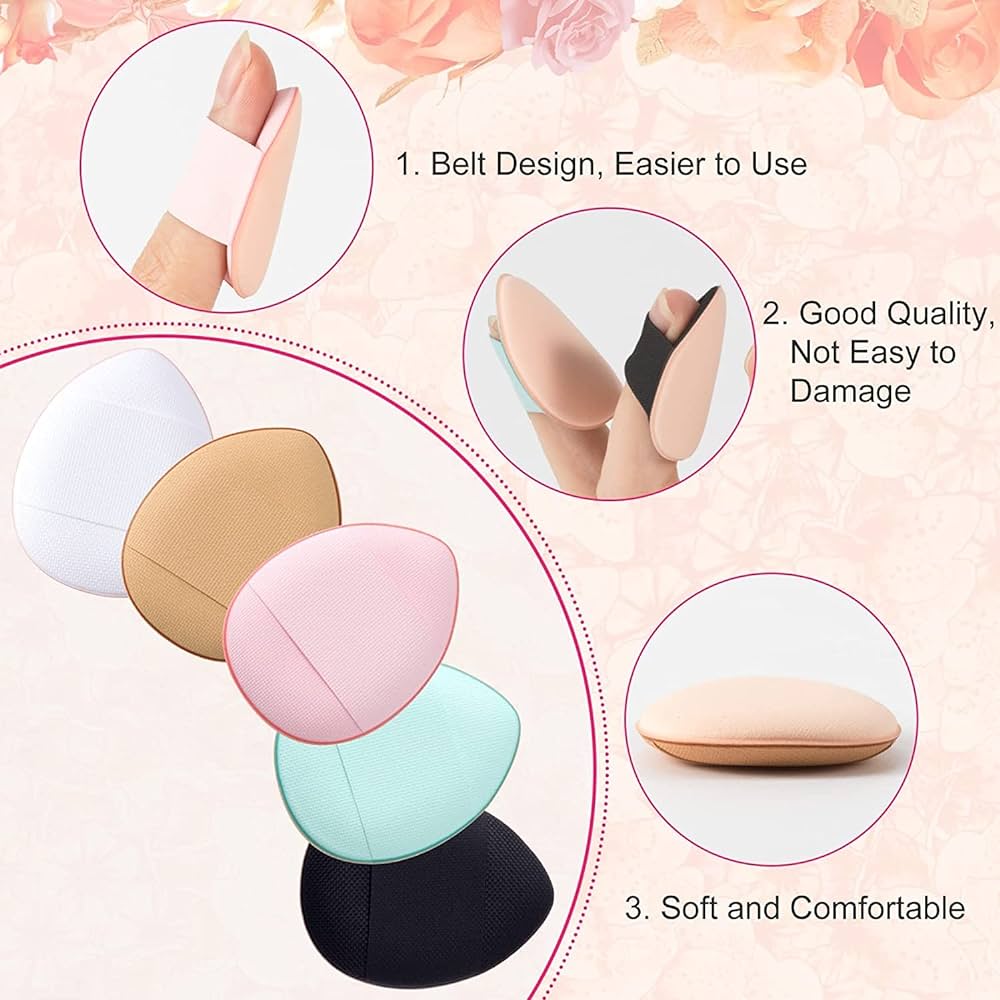 Finger Powder Puff Band Handle Ultra Soft Mini