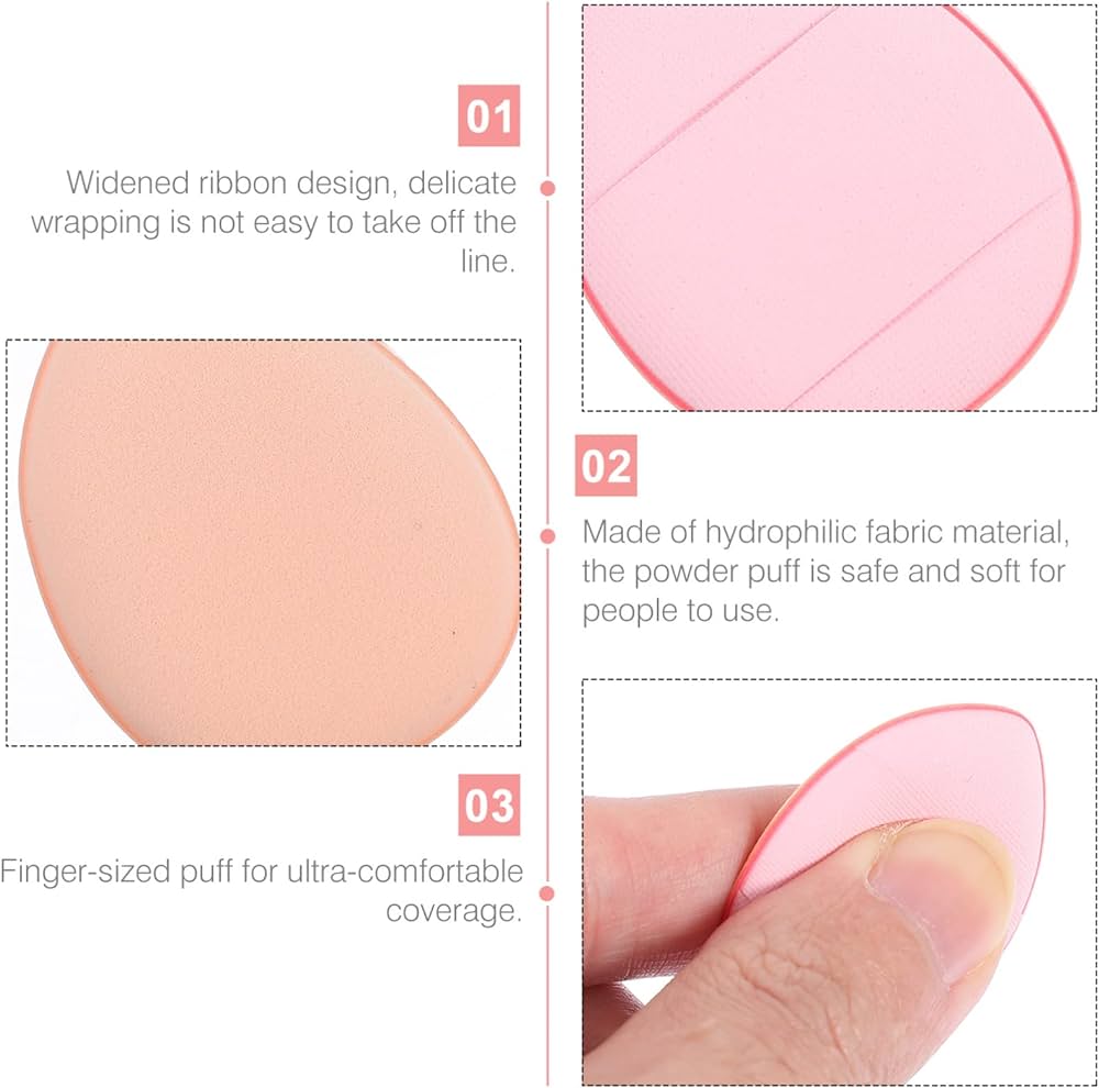 Finger Powder Puff Band Handle Ultra Soft Mini