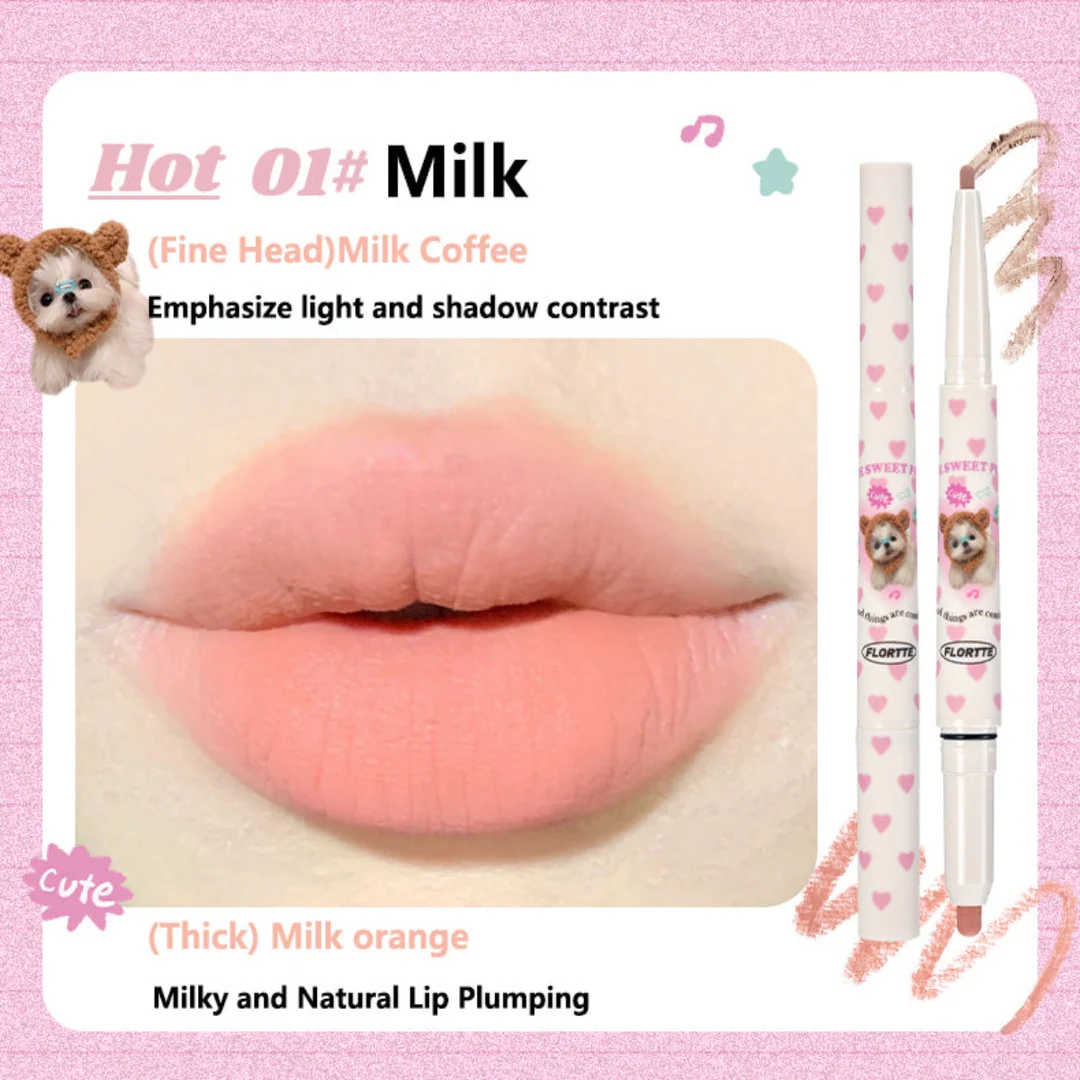 FLORTTE - 2 in 1 Lip Pencil - 5 Colors