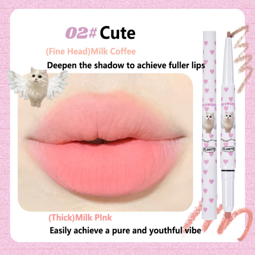 FLORTTE - 2 in 1 Lip Pencil - 5 Colors