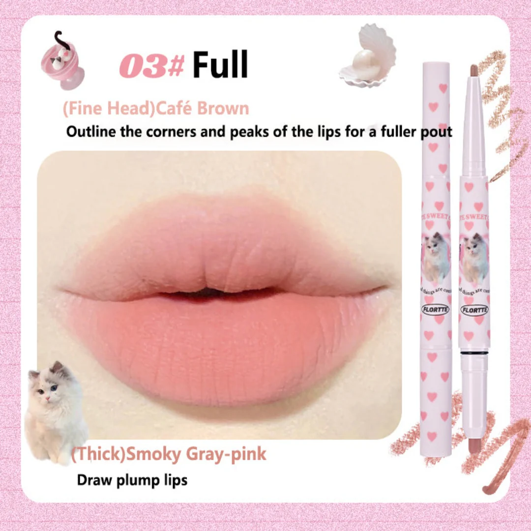 FLORTTE - 2 in 1 Lip Pencil - 5 Colors